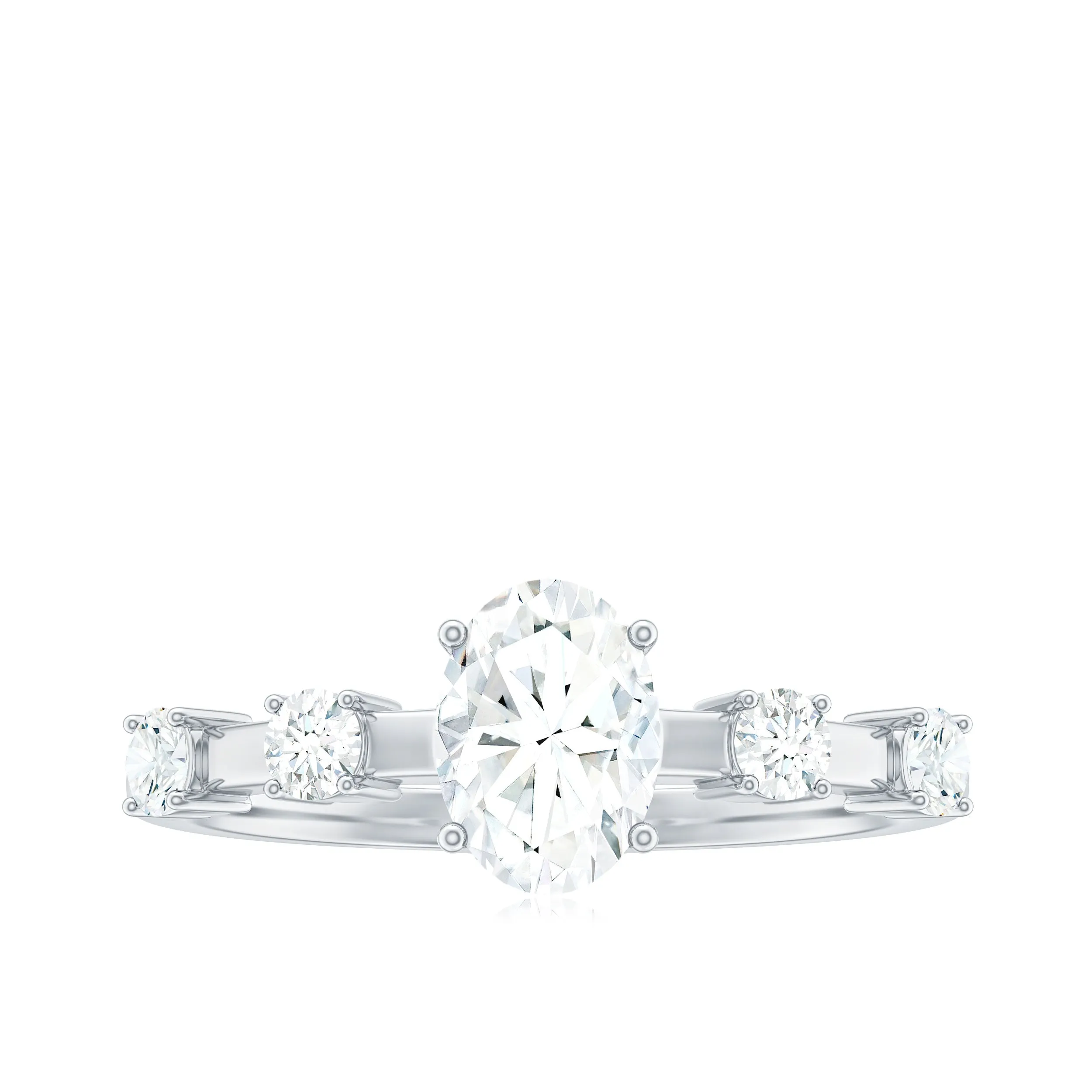 1.25 CT Oval Moissanite Solitaire Engagement Ring in Gold