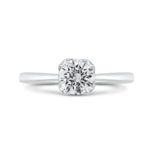 14K White Gold Diamond Engagement Ring (Semi-Mount)
