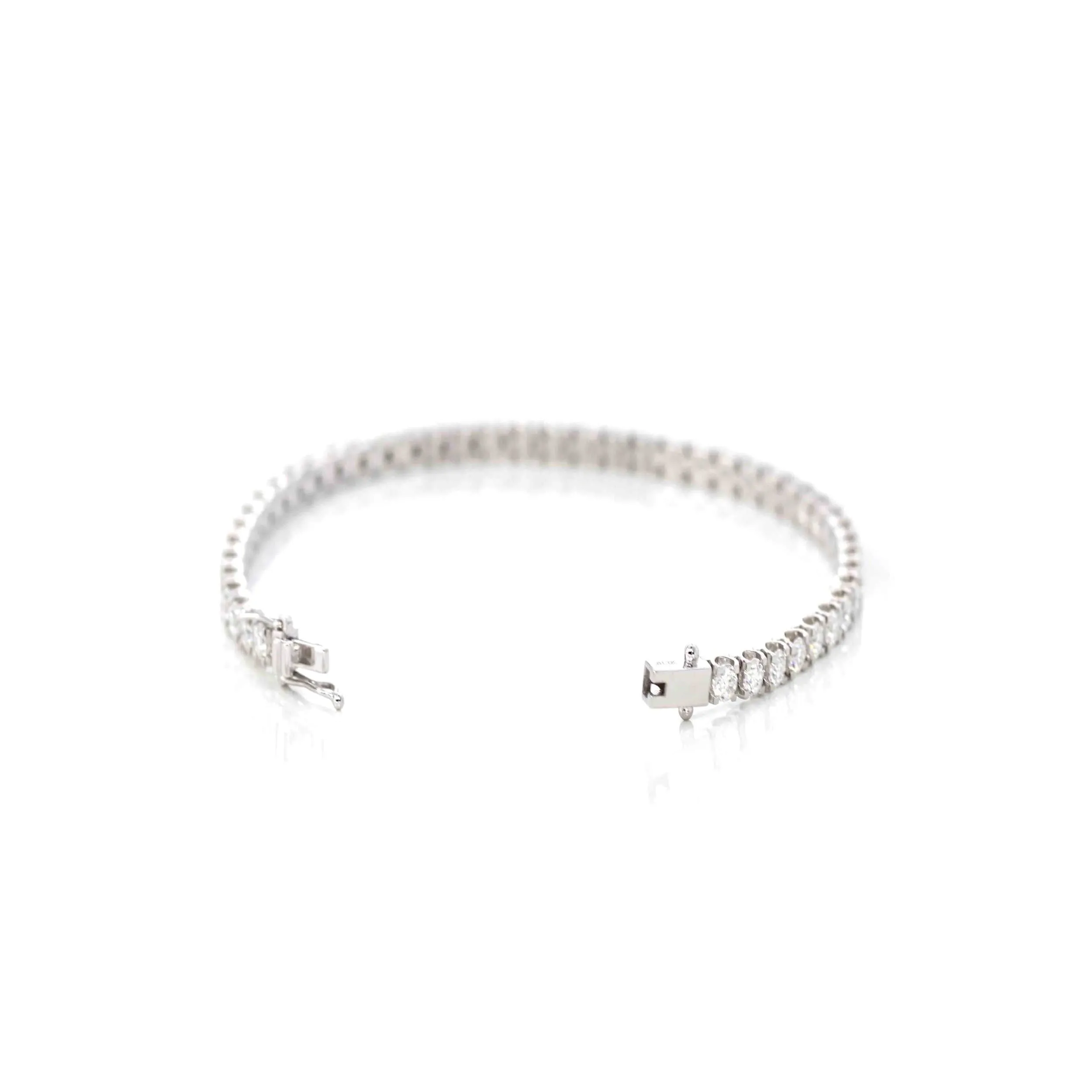 14K White Gold Pave-Set 3 mm Moissanite Tennis Bracelet ( 7.2 in )
