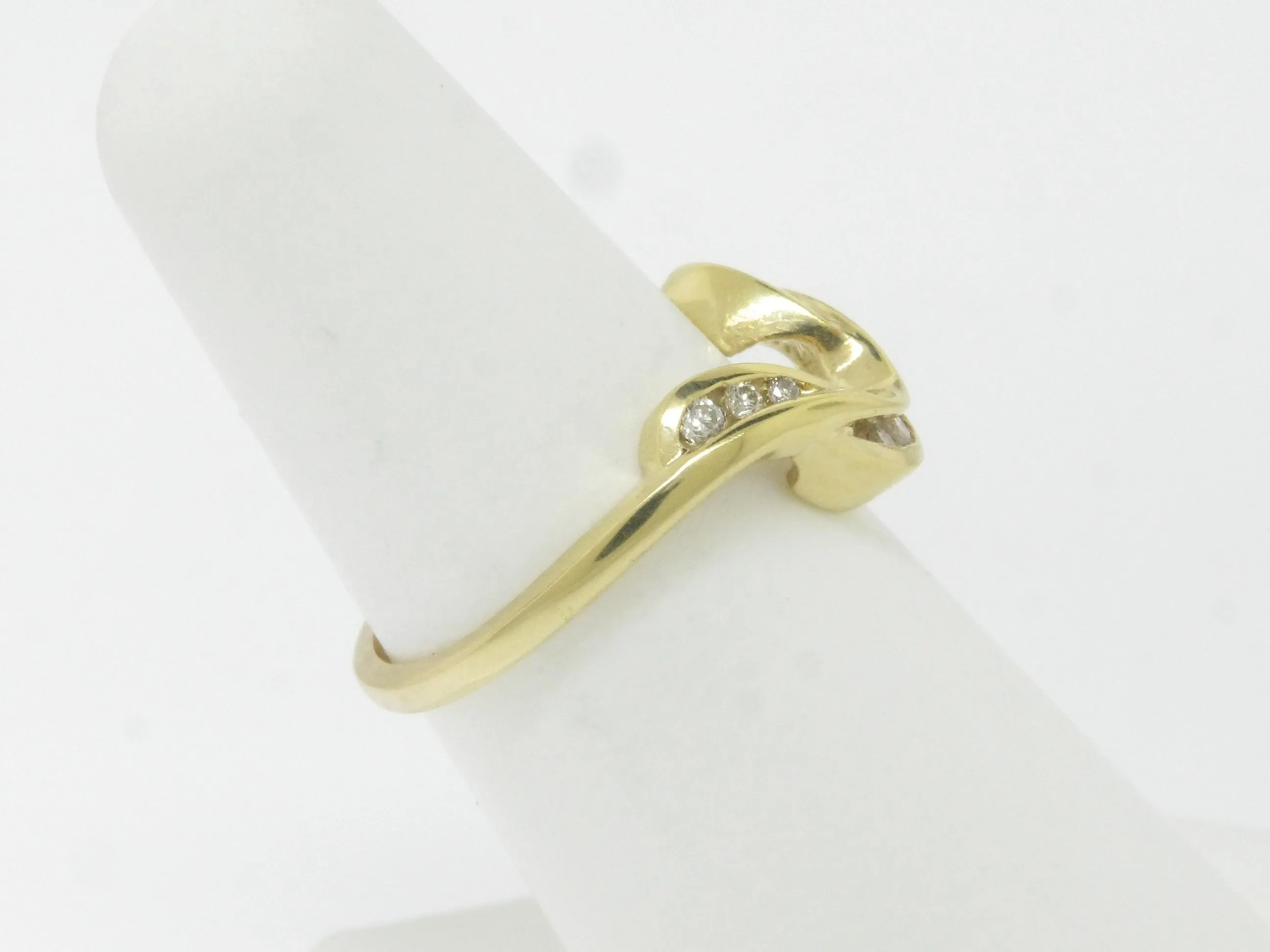 14K Yellow Gold (9) Diamond (1/8 CT) V Shaped Wrap for Marquise Ring (Brand New)