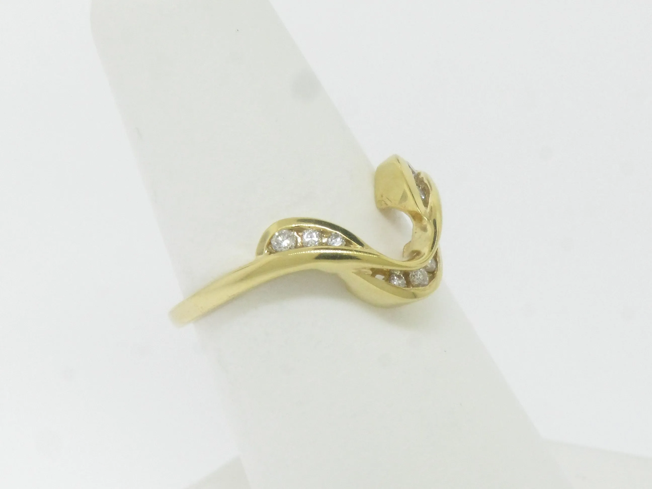 14K Yellow Gold (9) Diamond (1/8 CT) V Shaped Wrap for Marquise Ring (Brand New)