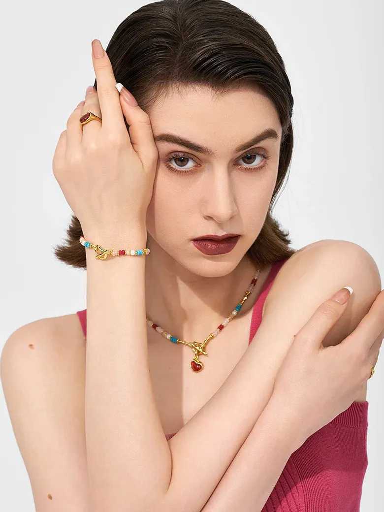 Aphrodite Multi Gemstone Nugget Beaded Bracelet