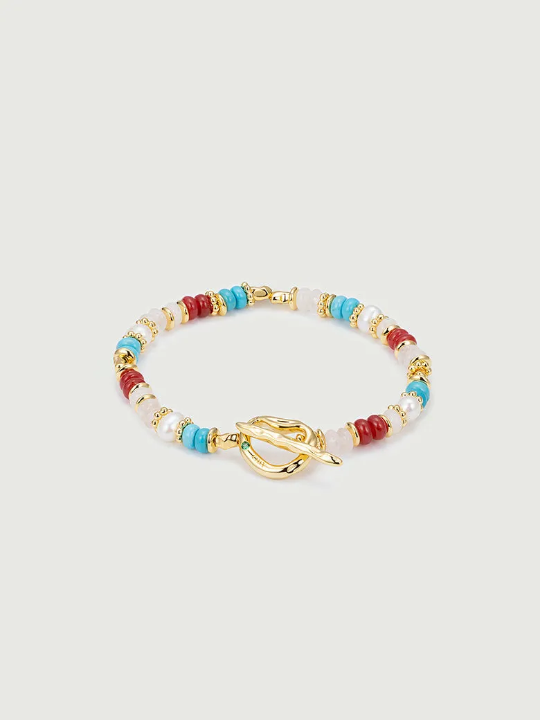 Aphrodite Multi Gemstone Nugget Beaded Bracelet