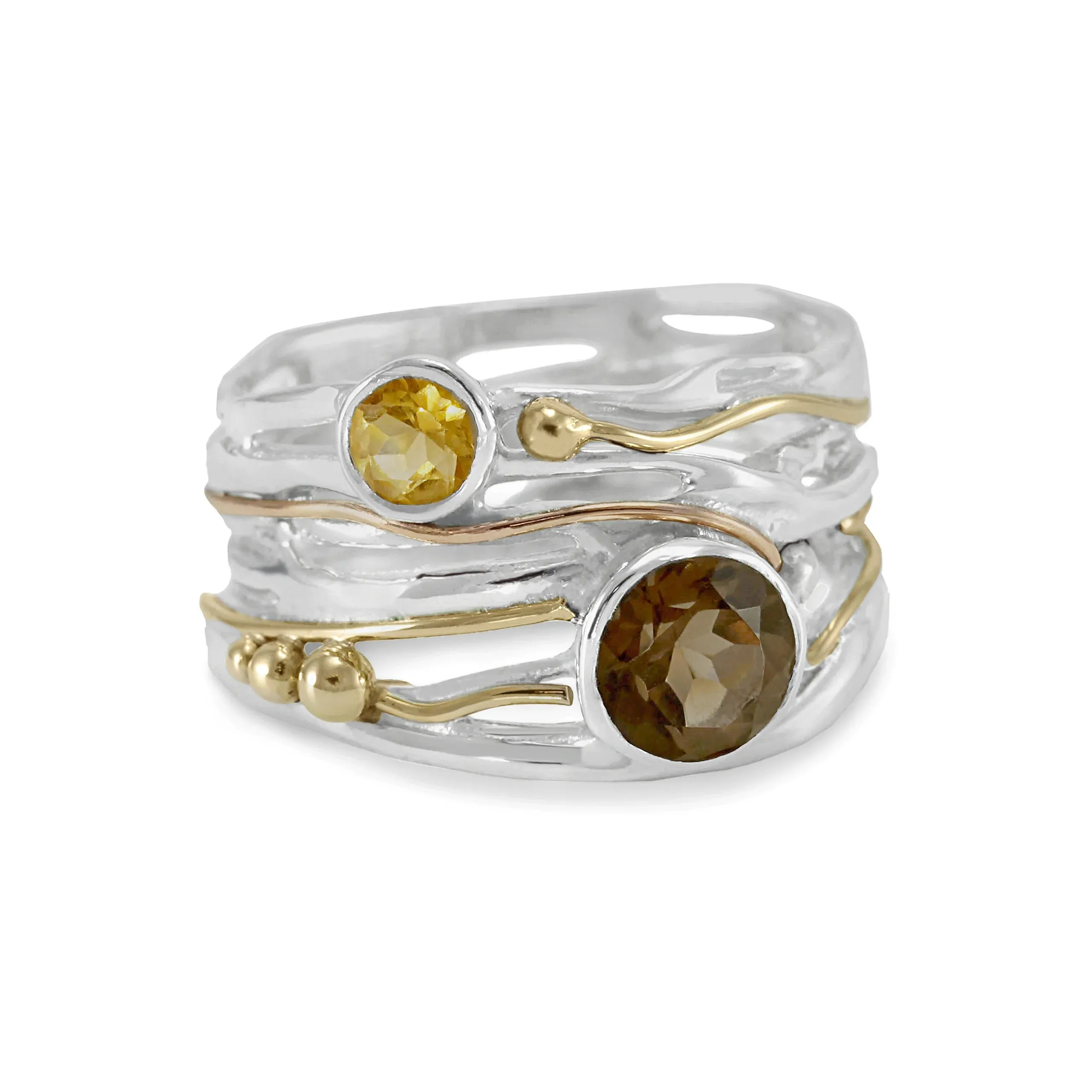 Banyan Smoky Quartz & Citrine Statement Ring