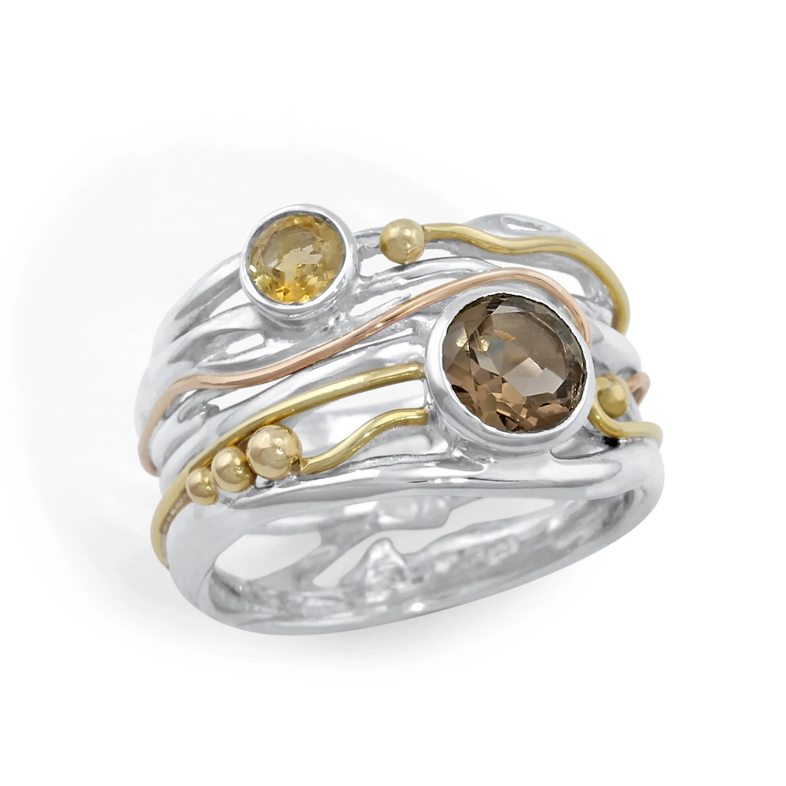Banyan Smoky Quartz & Citrine Statement Ring