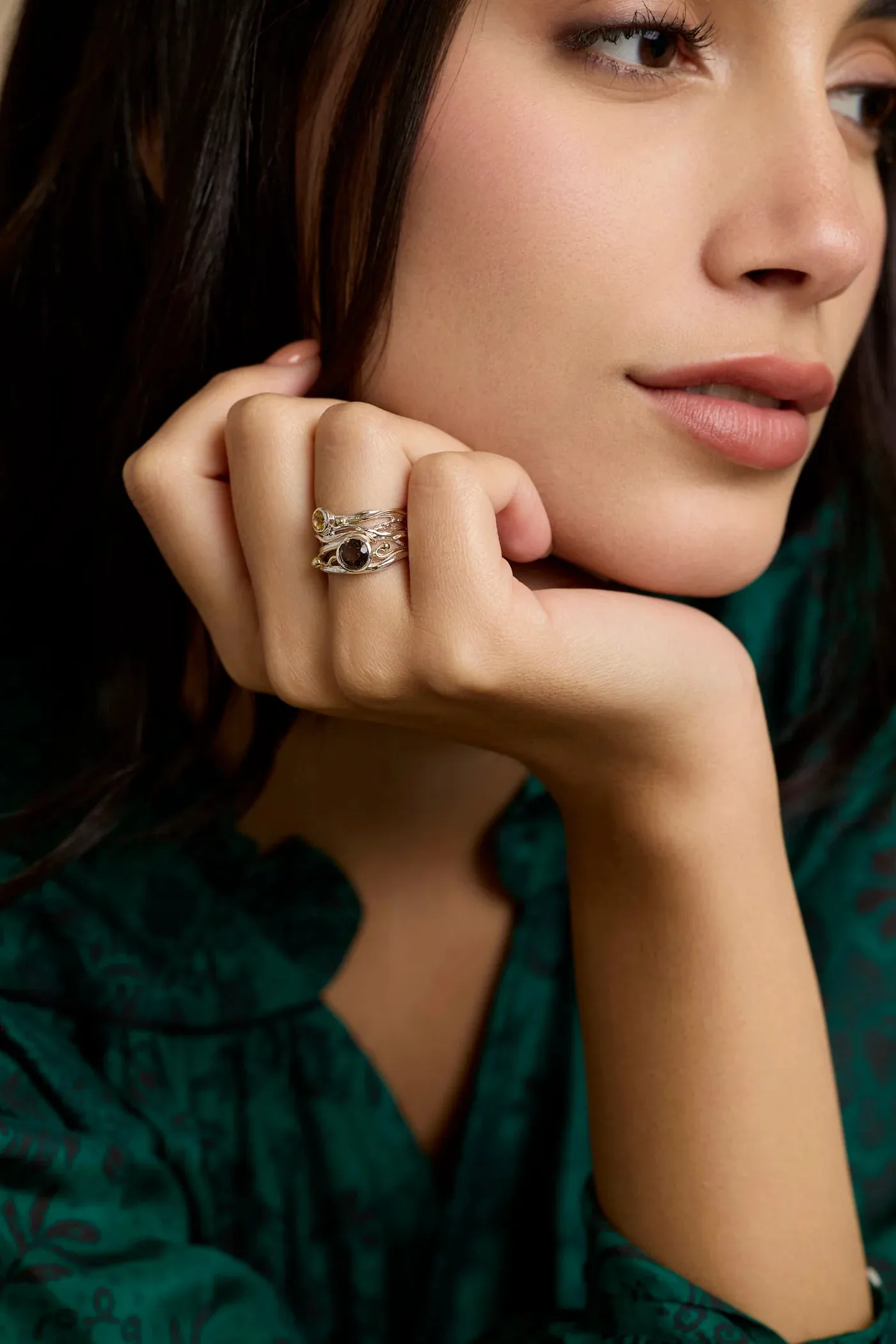 Banyan Smoky Quartz & Citrine Statement Ring