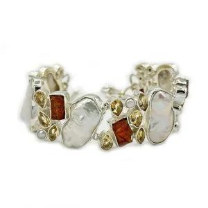 Chunky Biwa Pearl Citrine Bracelet