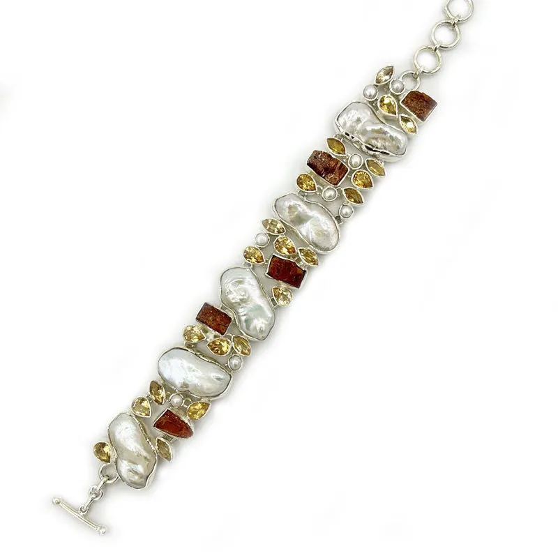 Chunky Biwa Pearl Citrine Bracelet