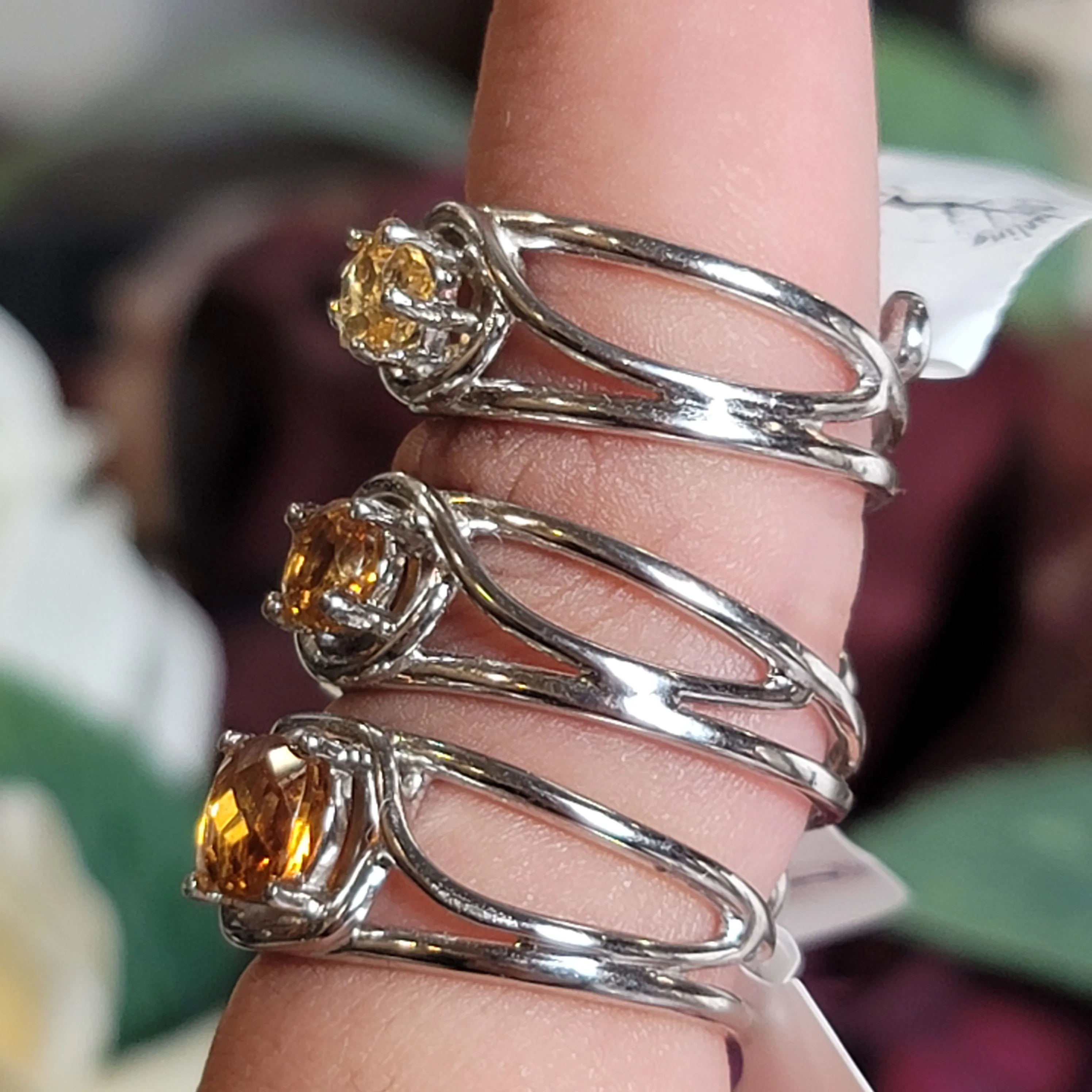 Citrine Midi Cuff Ring .925 Silver for Abundance, Good Luck and Positivity