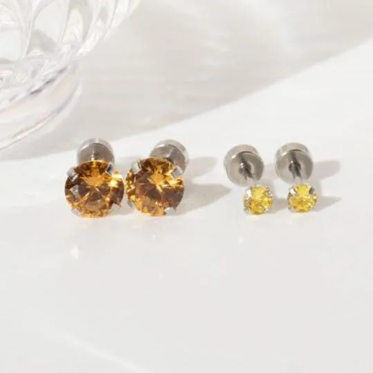 Citrine Stud Earrings