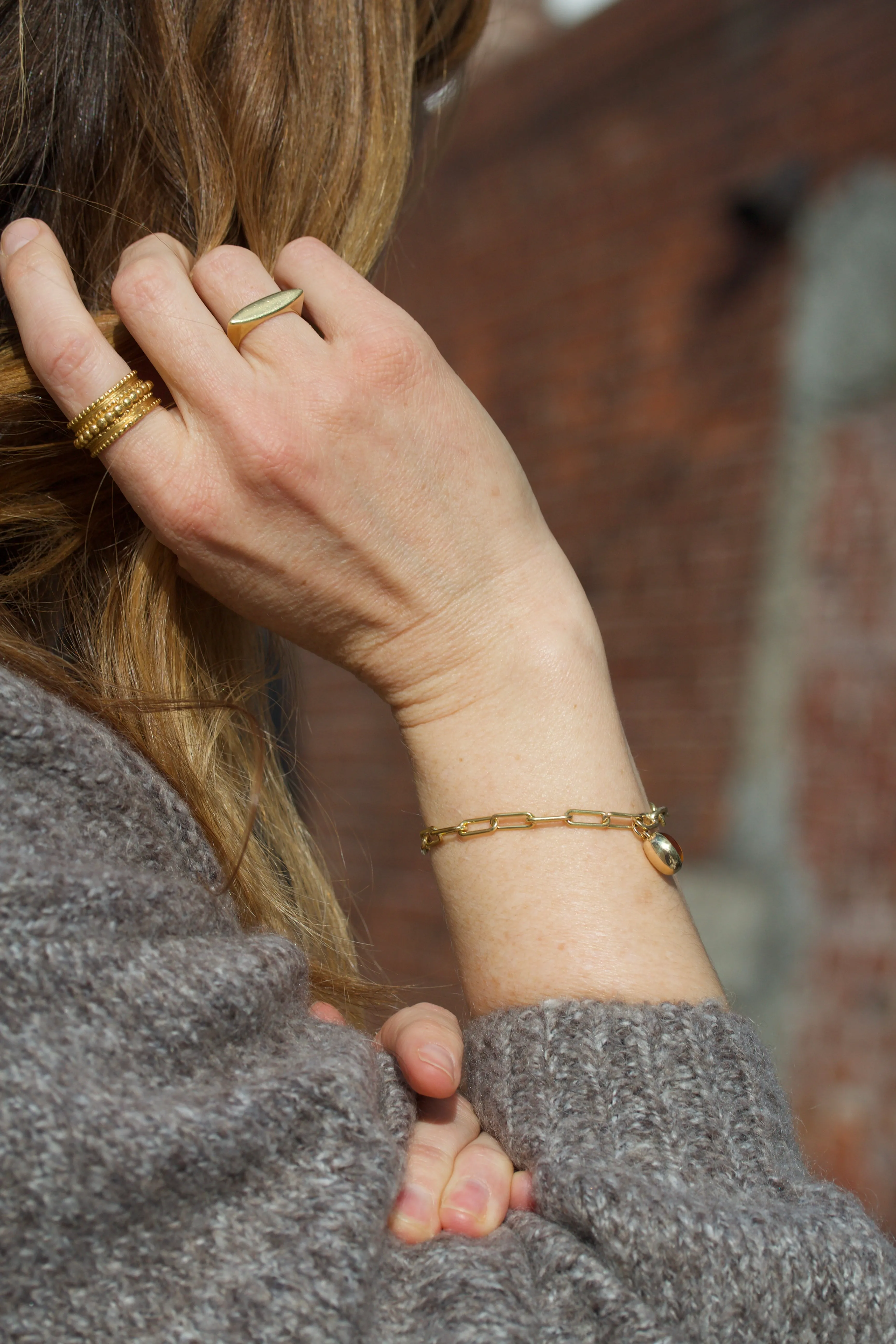 Cup Charm Bracelet with Citrine