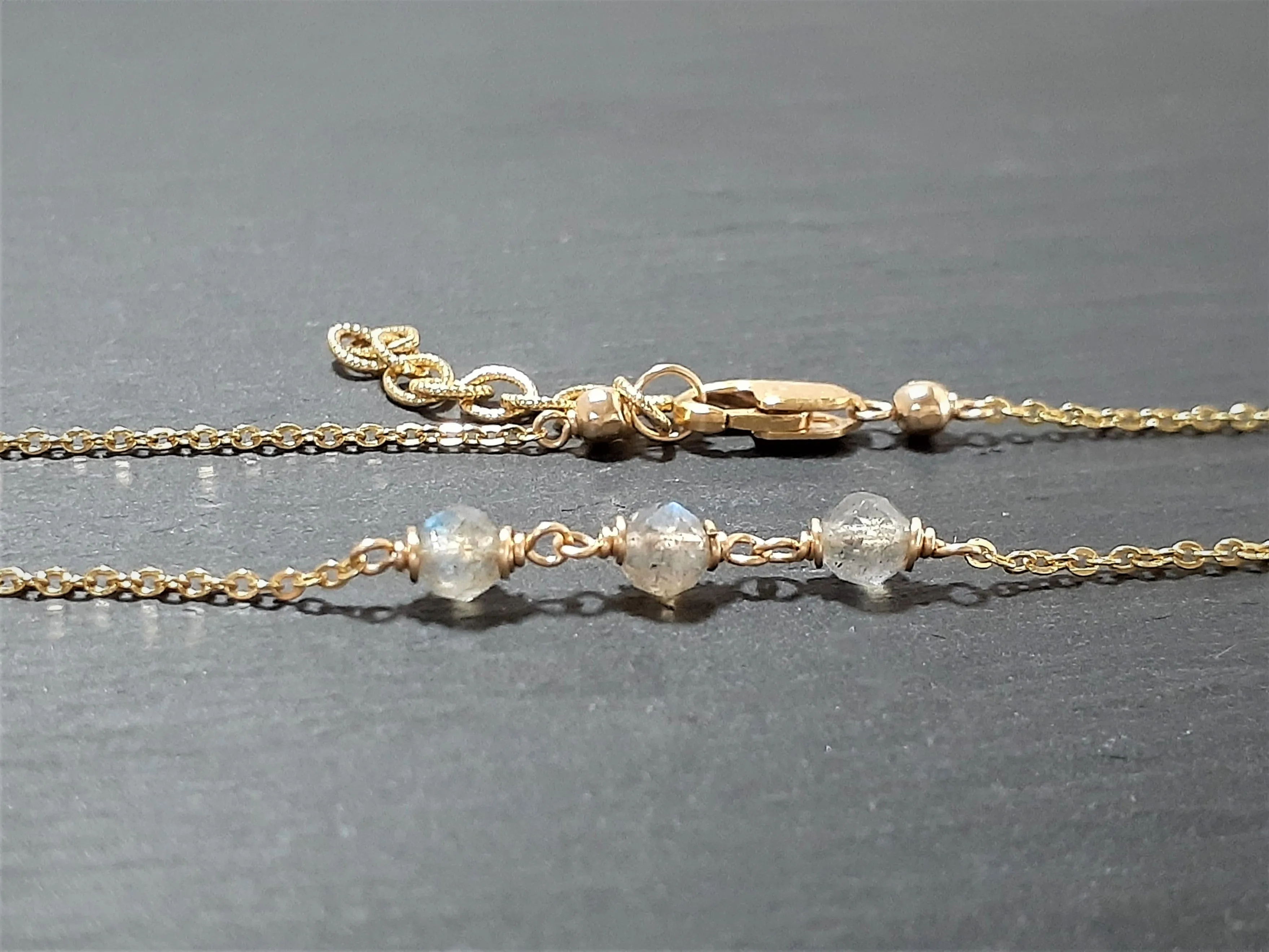 Dainty Labradorite Anklet
