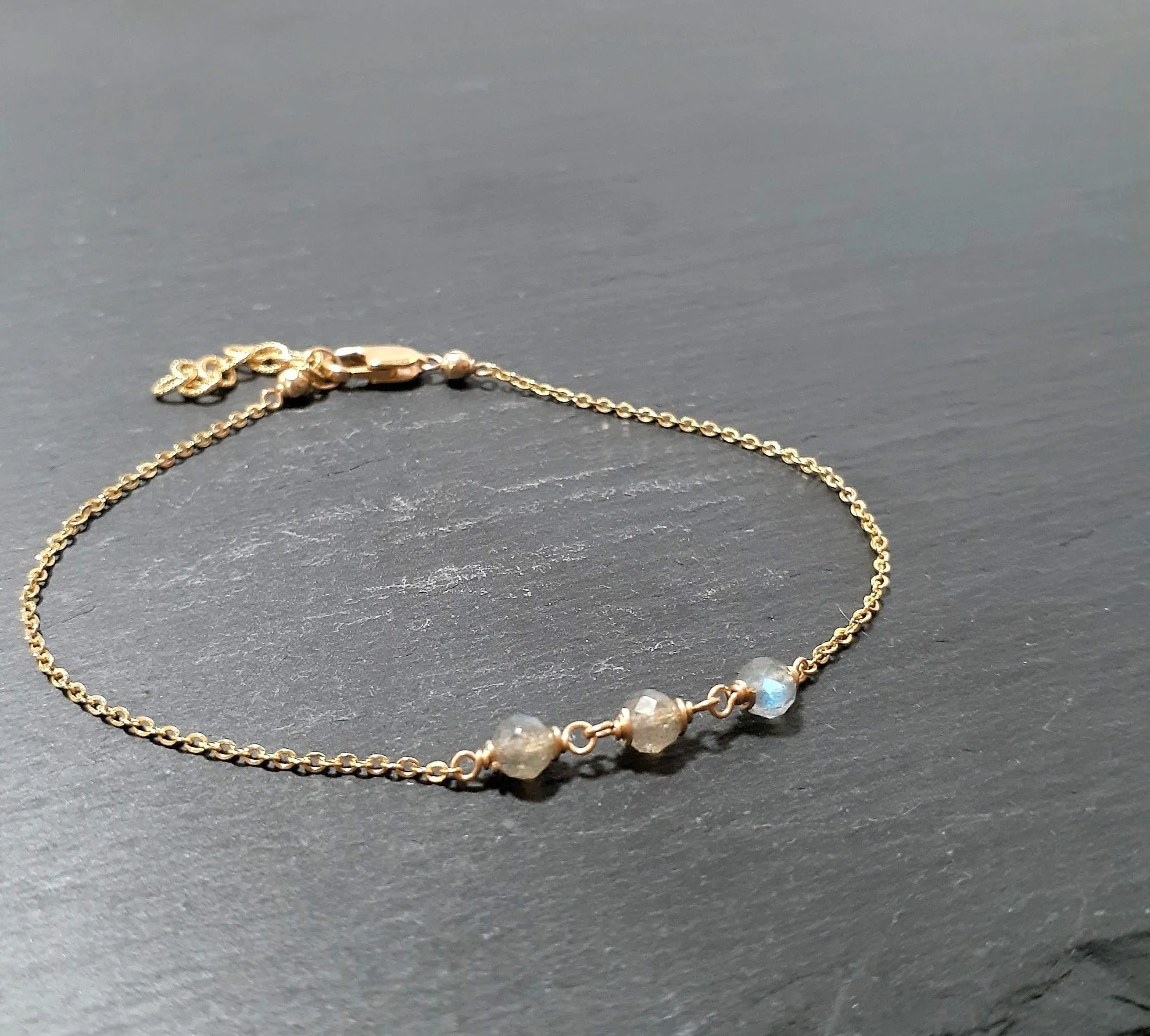 Dainty Labradorite Anklet