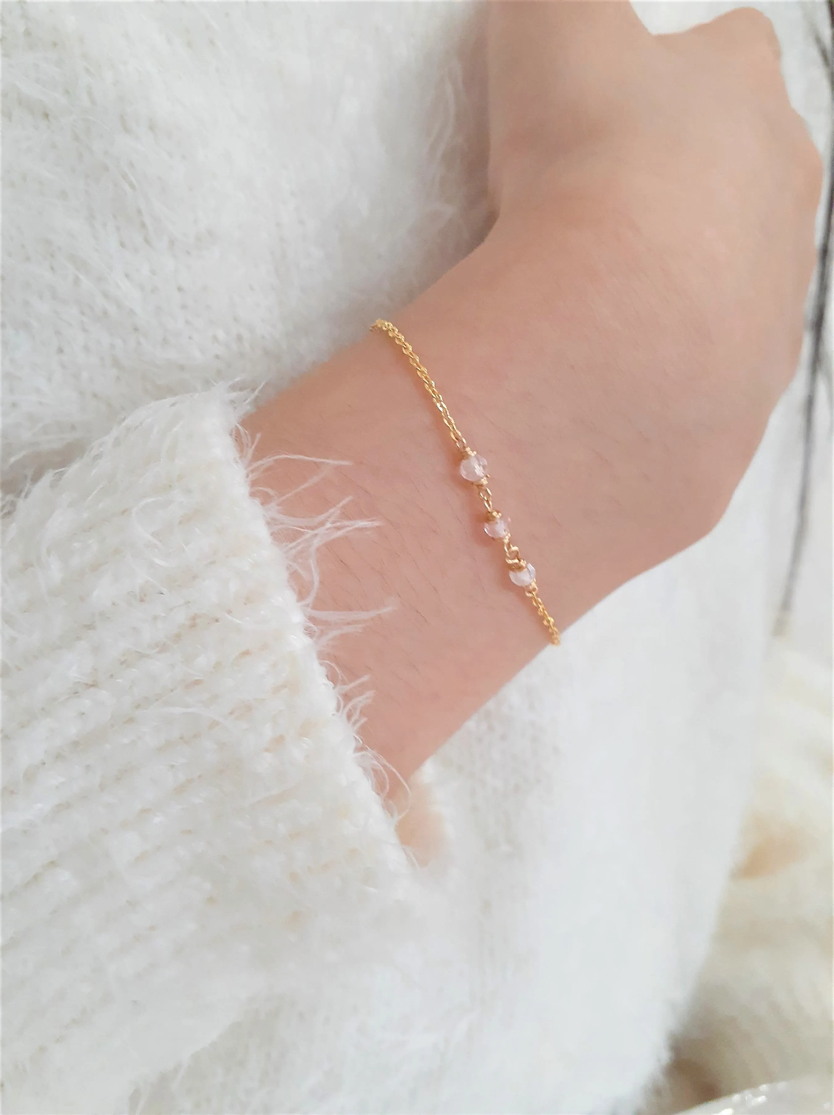 Dainty Rose Quartz Bracelet