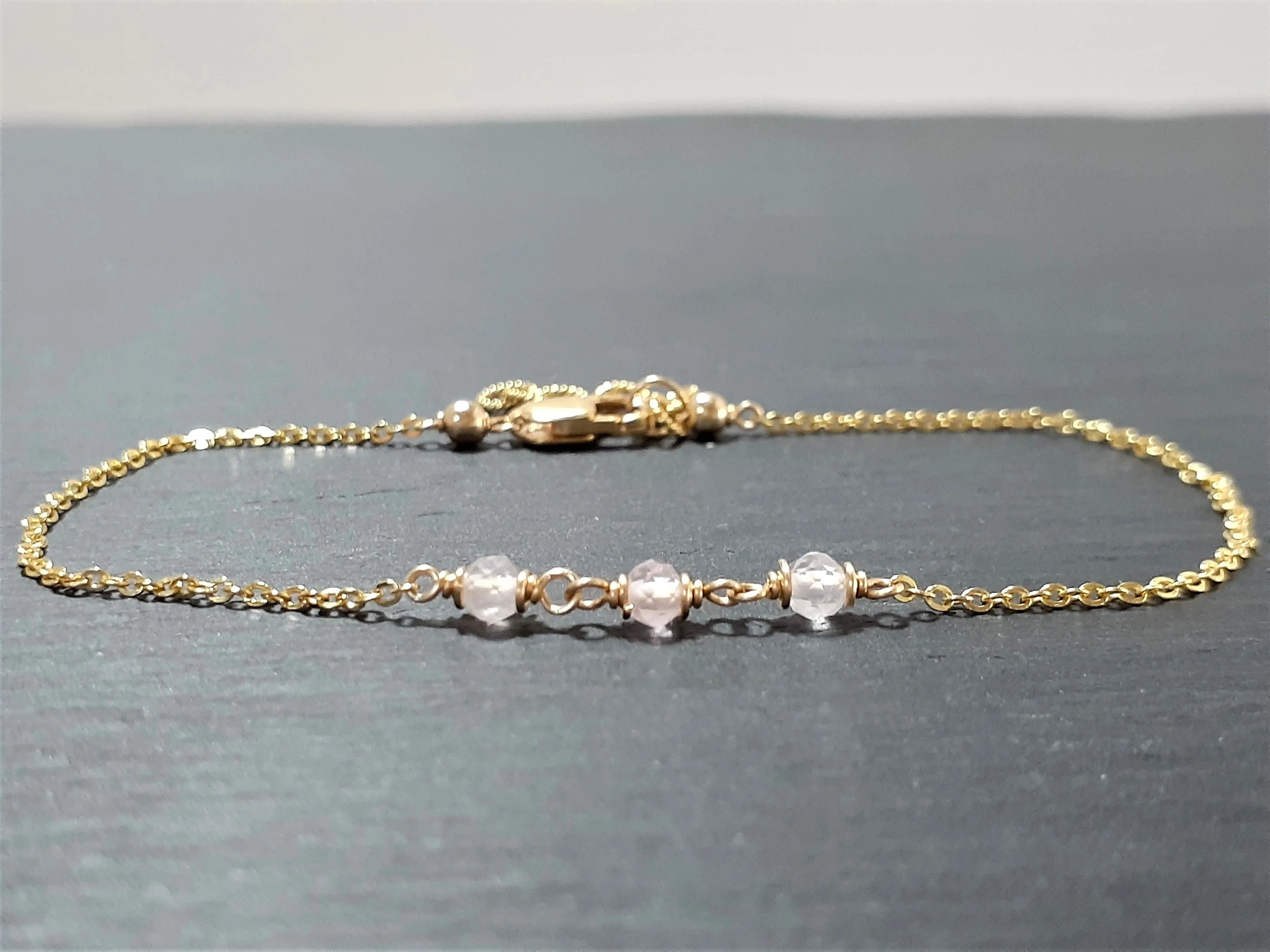 Dainty Rose Quartz Bracelet