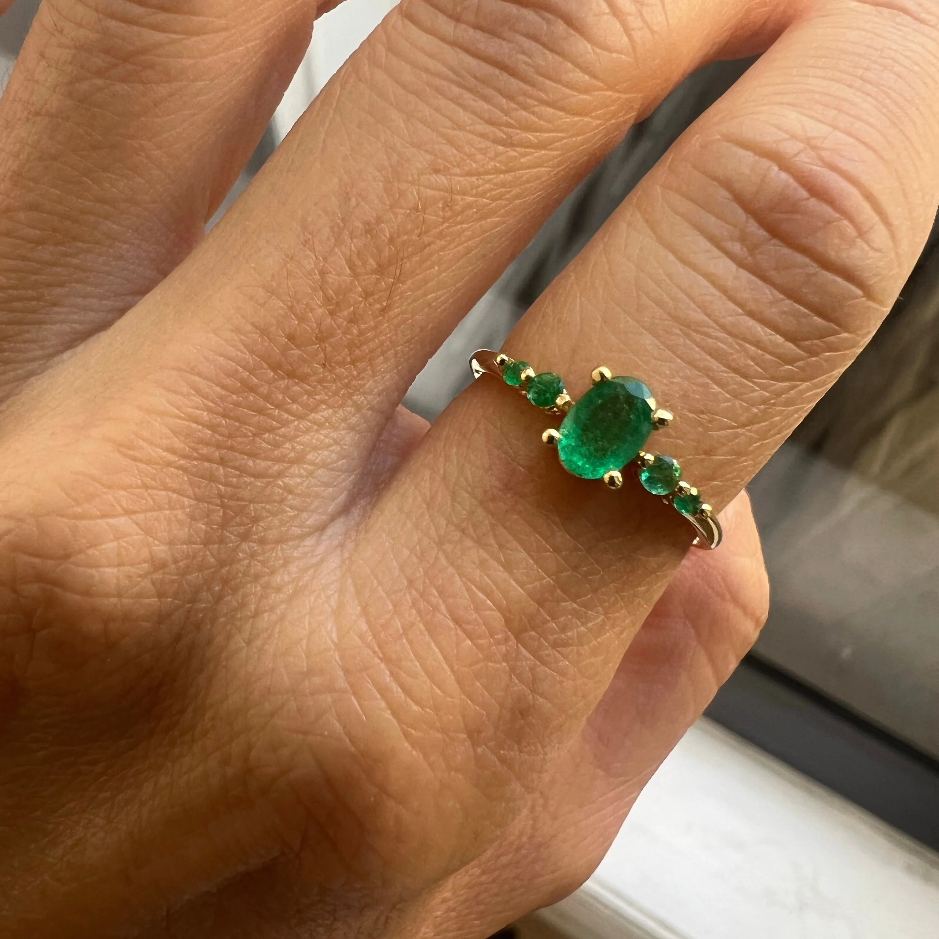 Emerald Pebble Ring (ready to ship option)*
