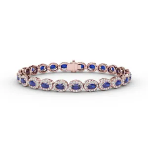 Fana Striking Oval Sapphire and Diamond Bracelet