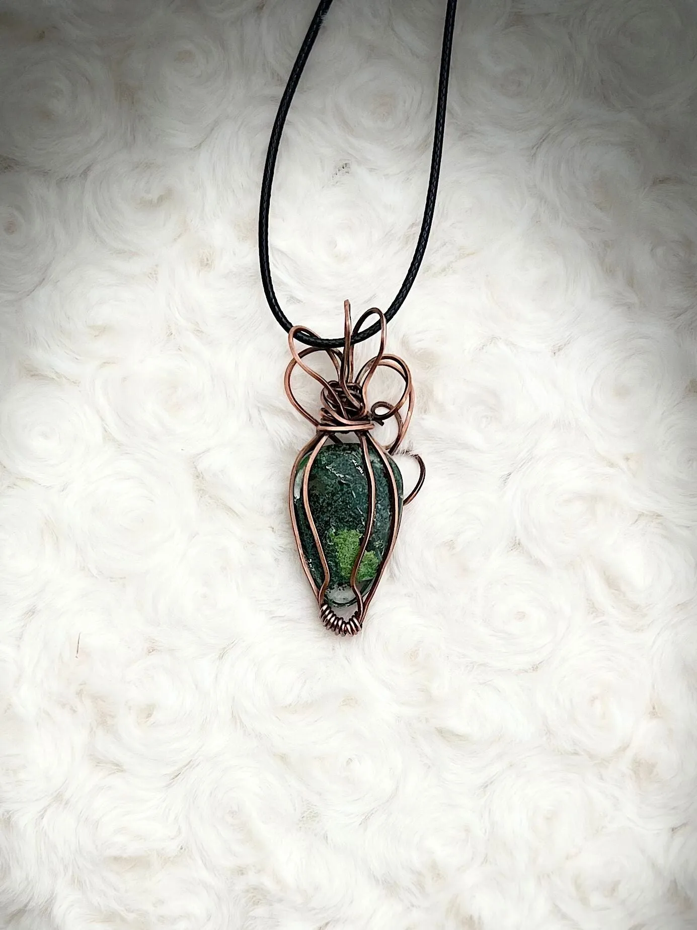 Garden Quartz Pendant in Antique Copper