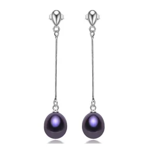 Genuine water drop freshwater pearl earrings