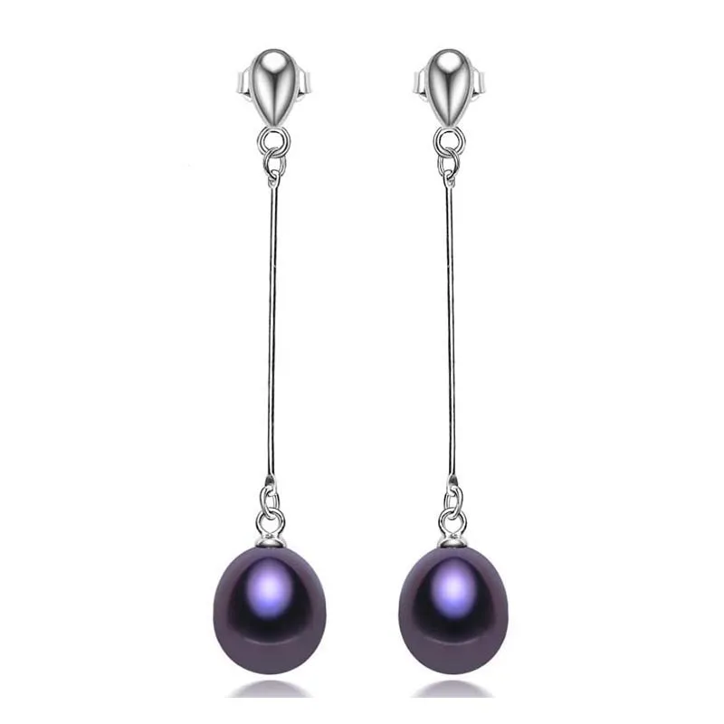 Genuine water drop freshwater pearl earrings