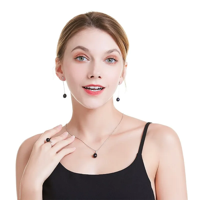 Genuine water drop freshwater pearl earrings