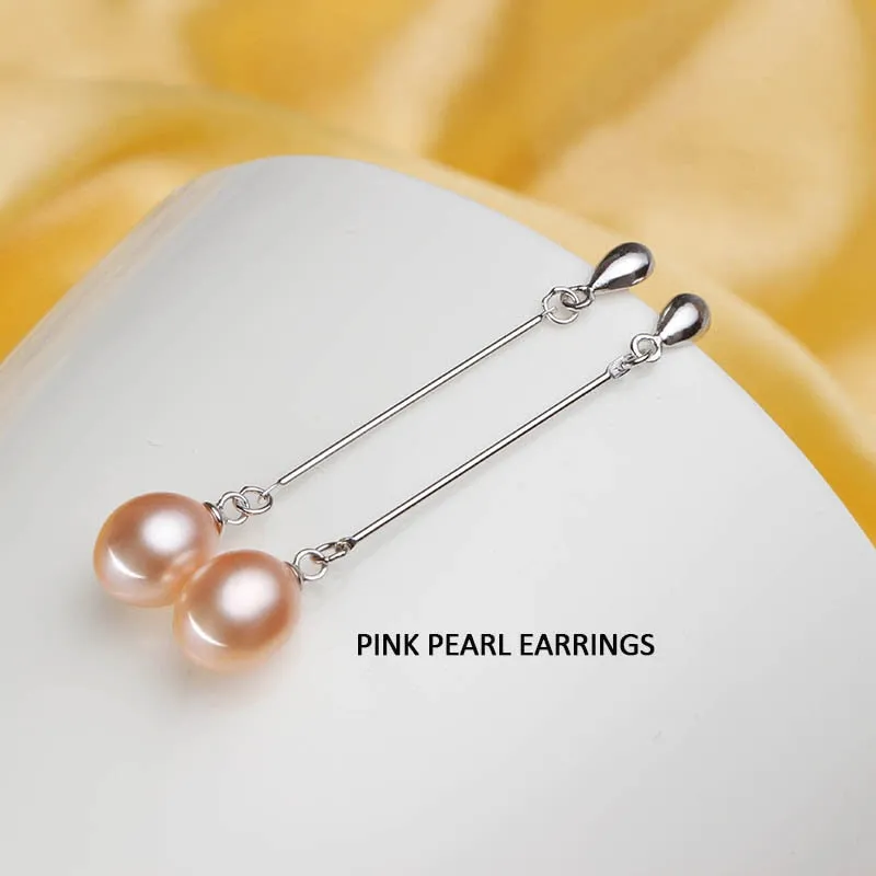 Genuine water drop freshwater pearl earrings