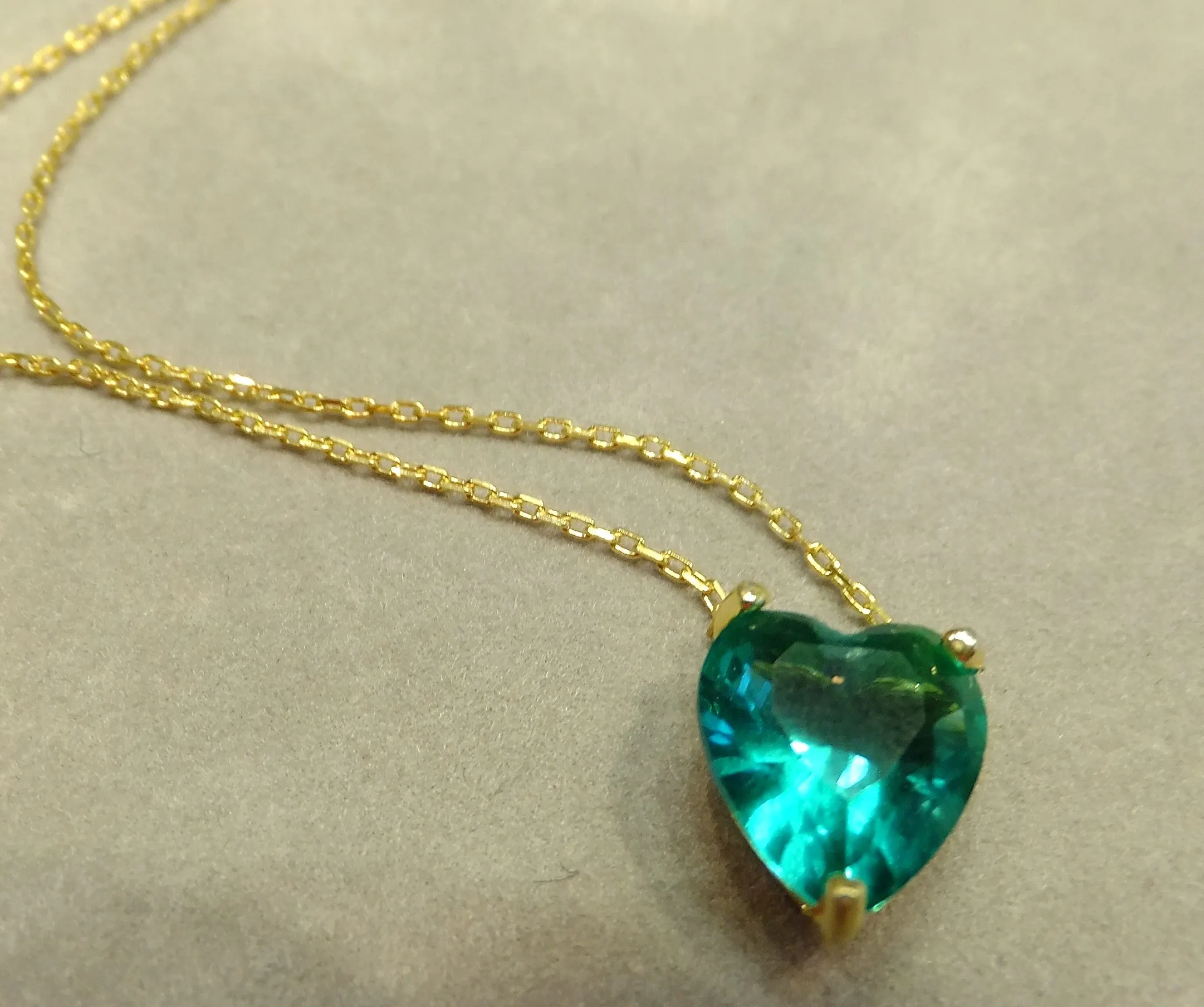 Green Tourmaline Heart Necklace