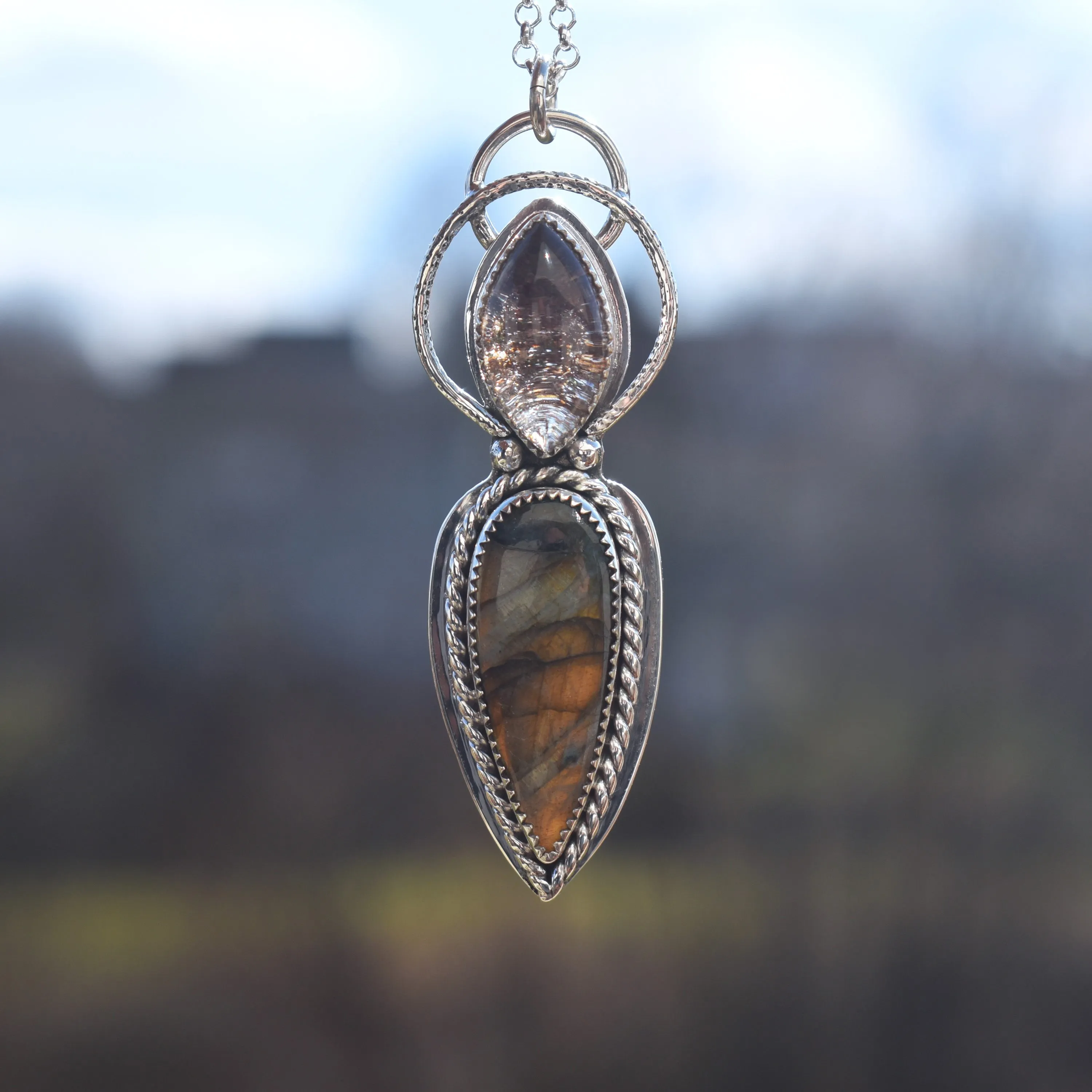 Labradorite and Garden Quartz Necklace