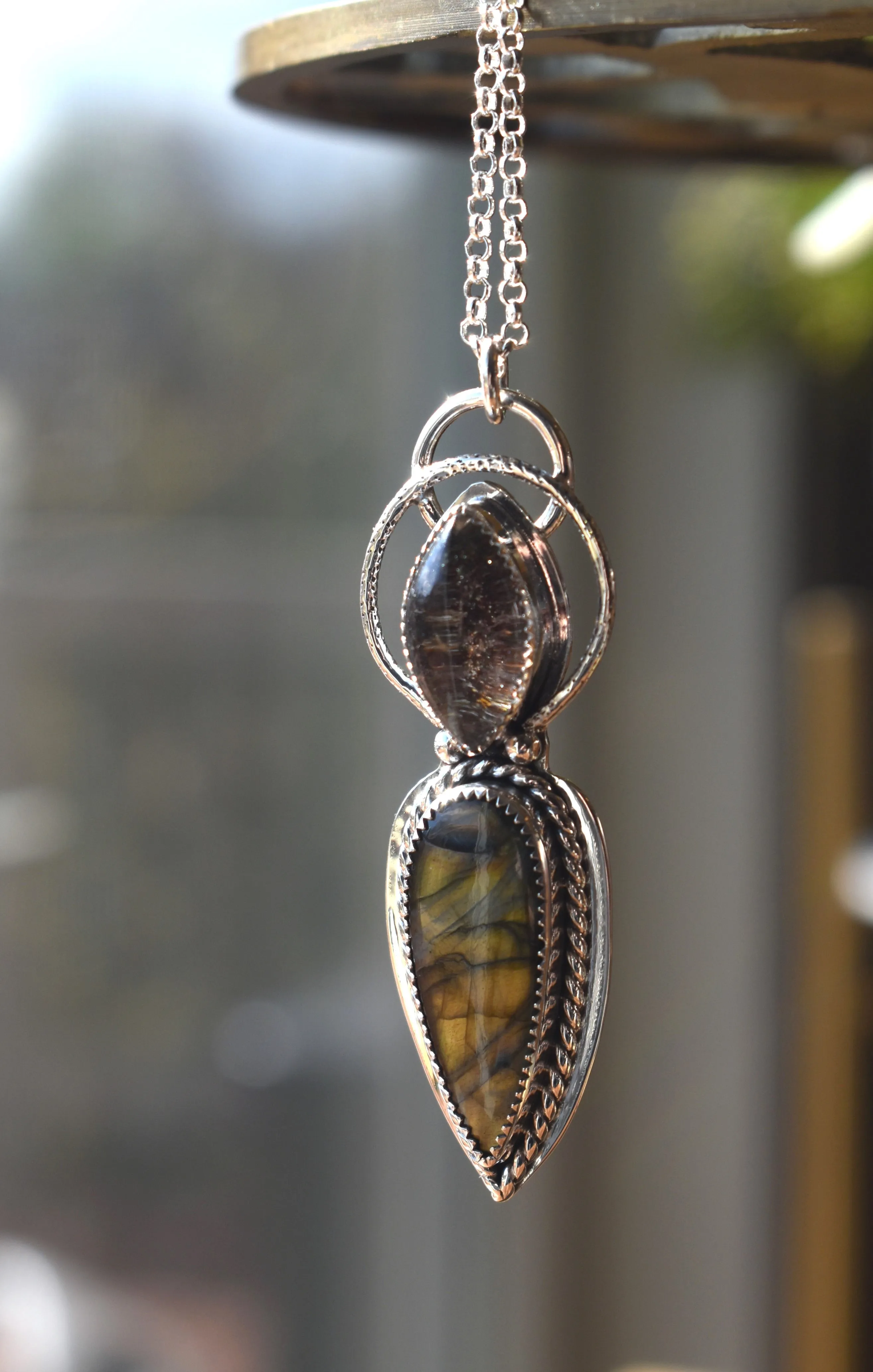 Labradorite and Garden Quartz Necklace