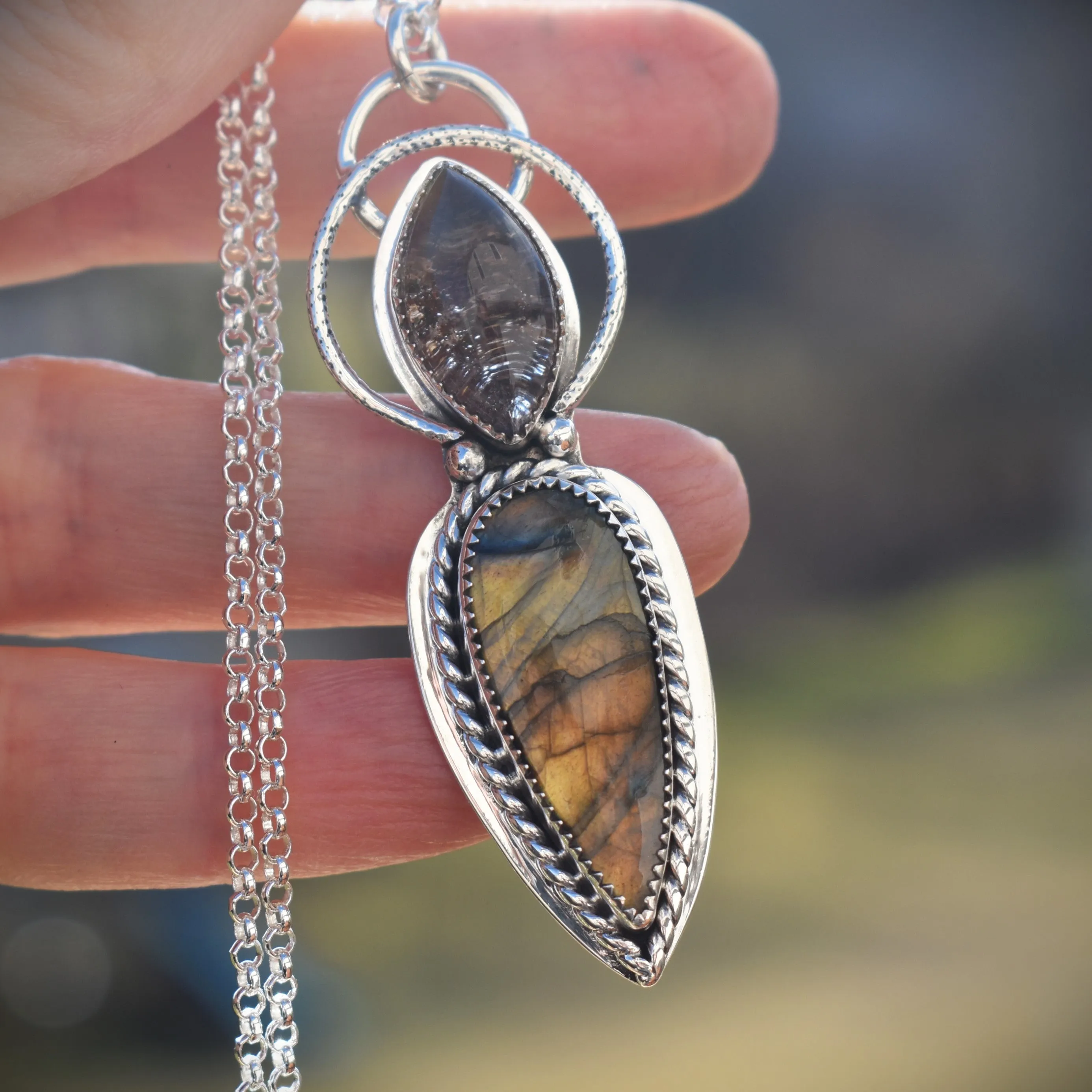 Labradorite and Garden Quartz Necklace