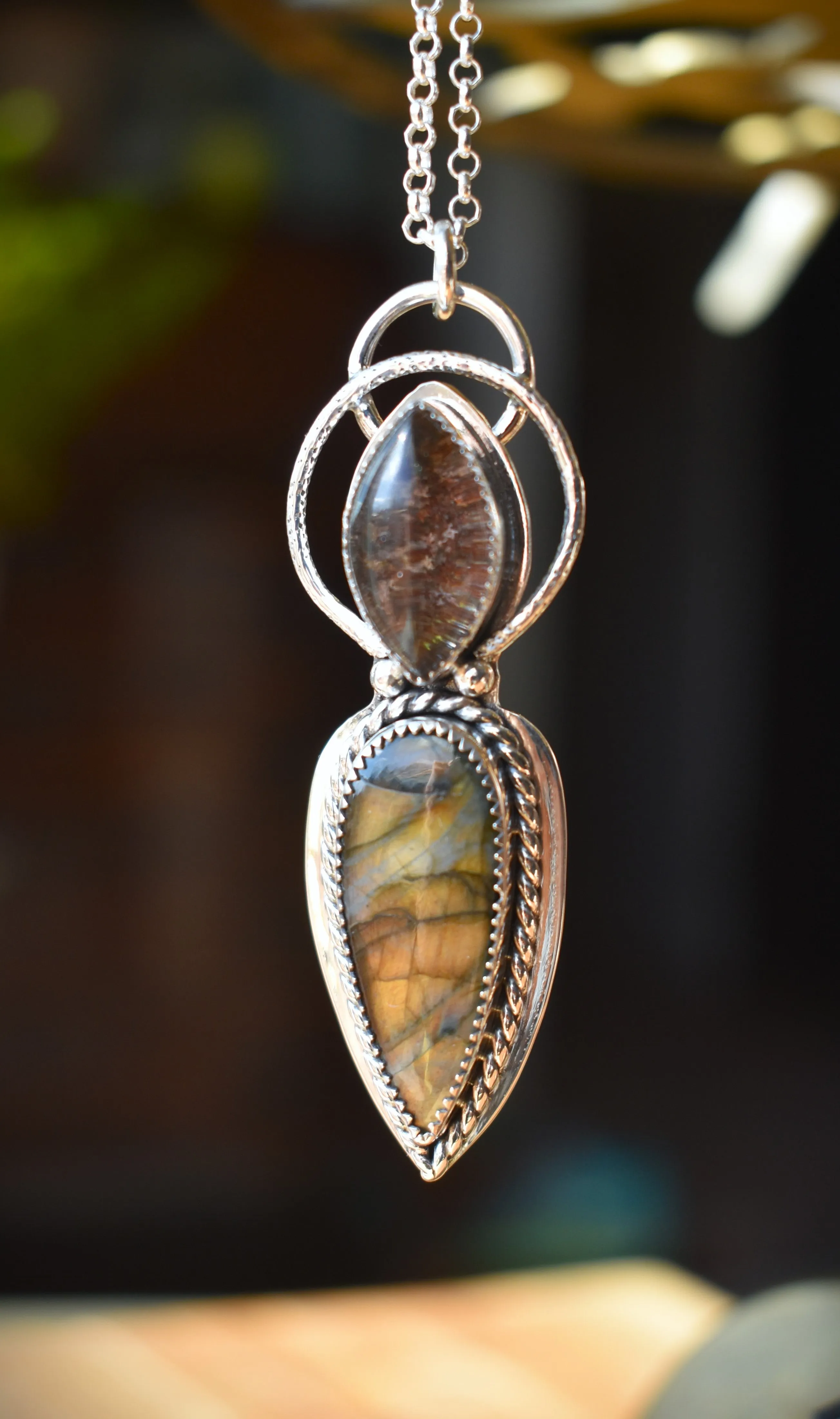 Labradorite and Garden Quartz Necklace