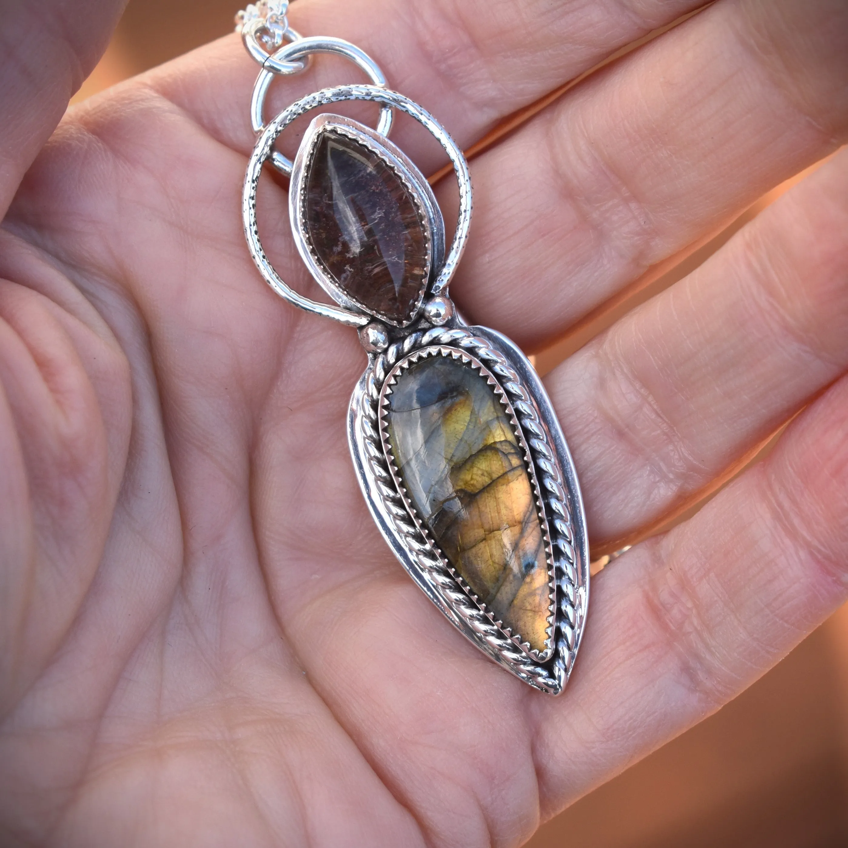 Labradorite and Garden Quartz Necklace