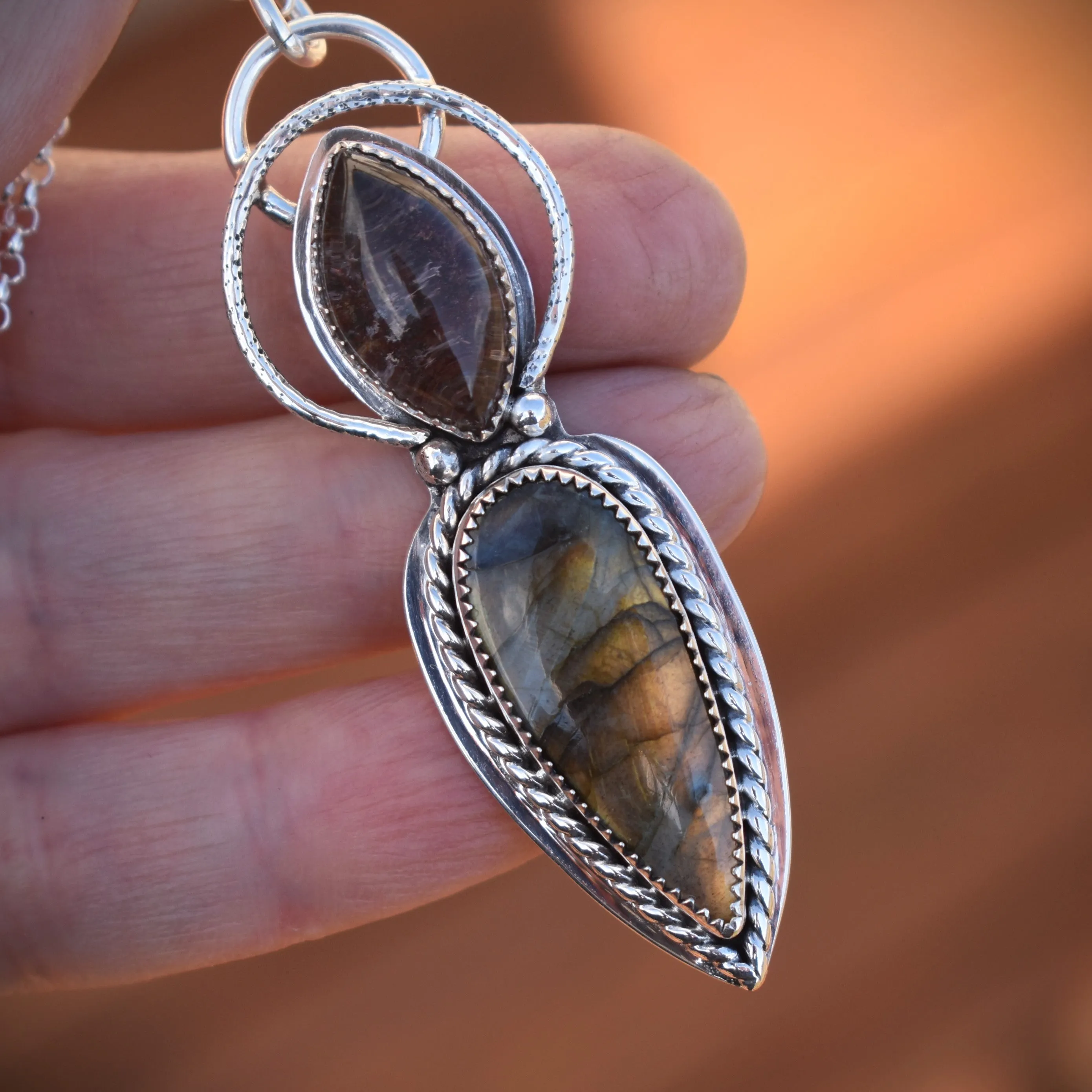 Labradorite and Garden Quartz Necklace