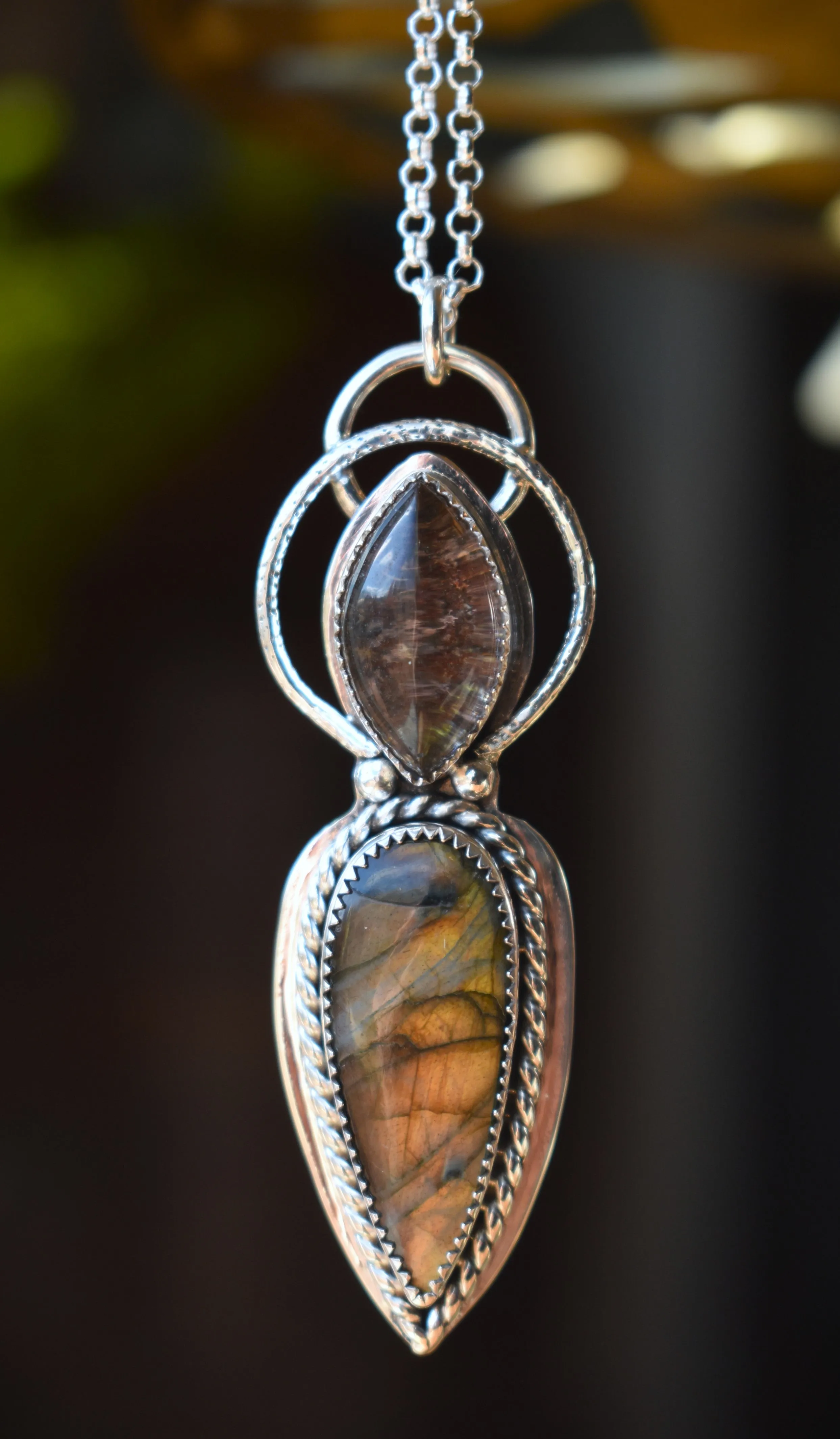 Labradorite and Garden Quartz Necklace