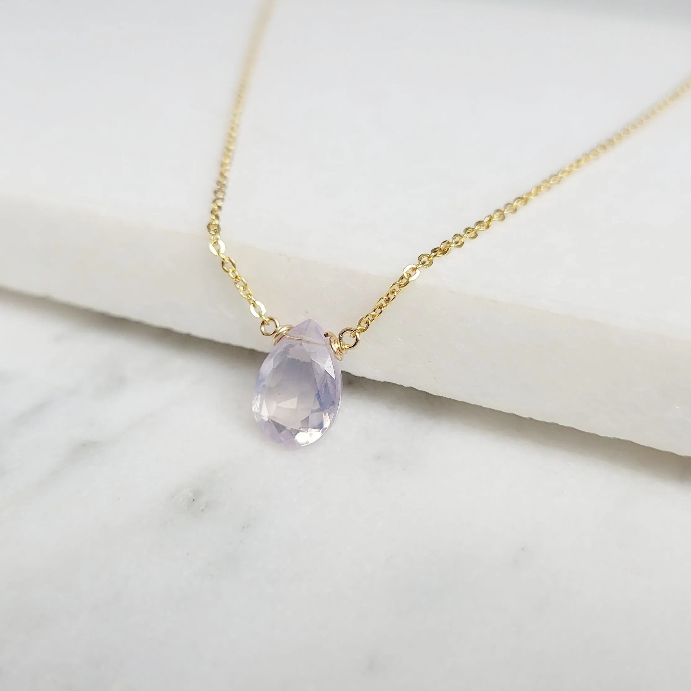 Lavender Quartz Briolette Necklace