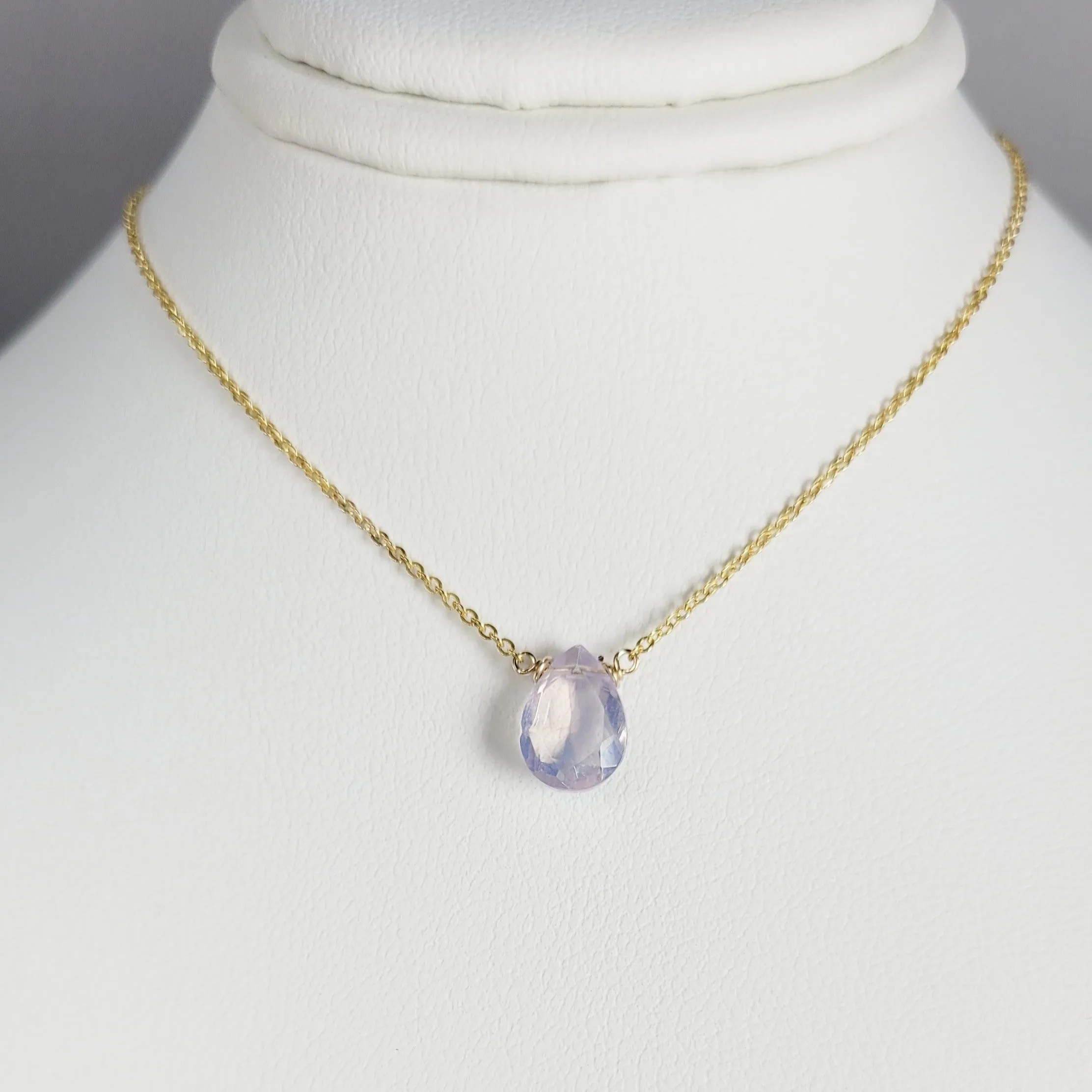 Lavender Quartz Briolette Necklace