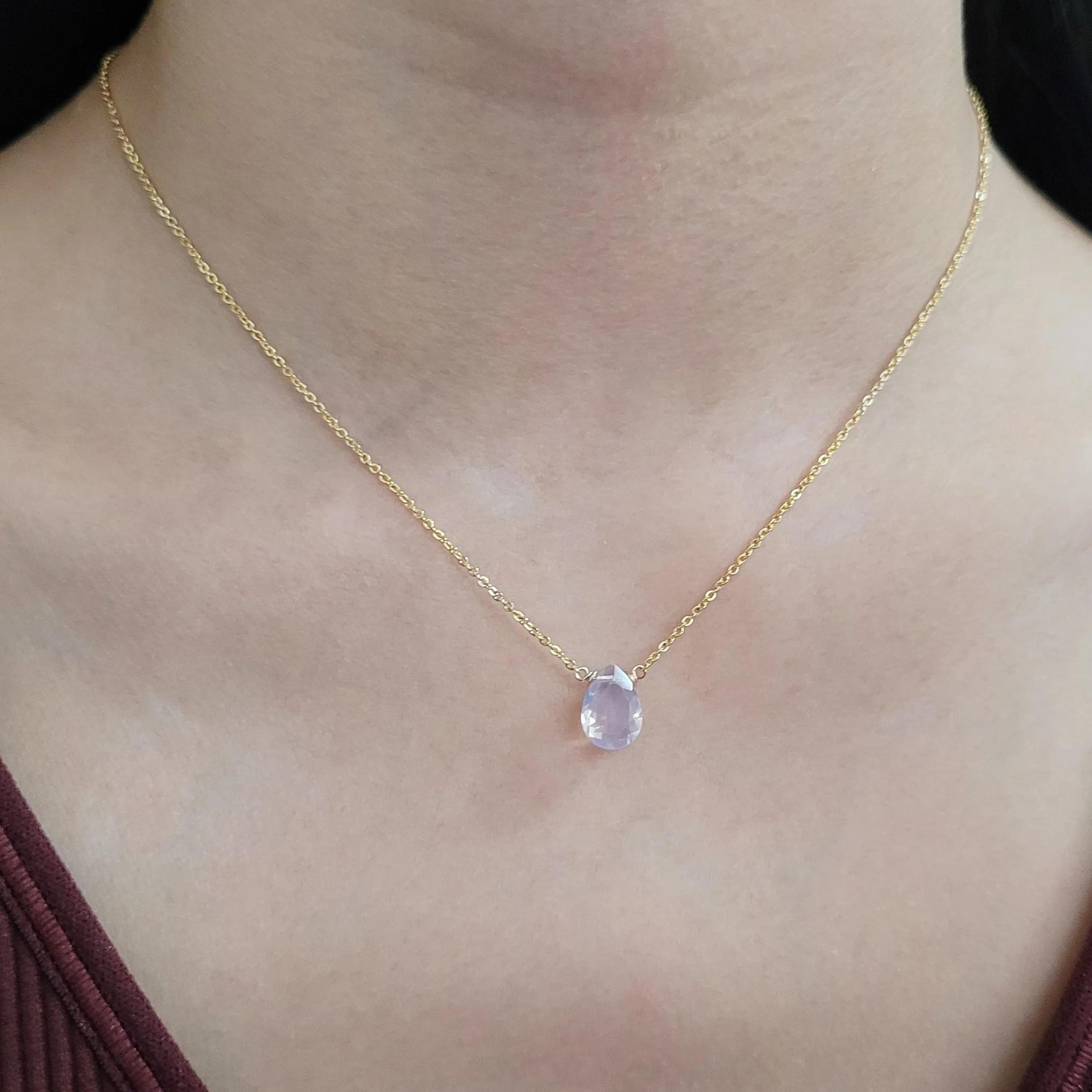 Lavender Quartz Briolette Necklace