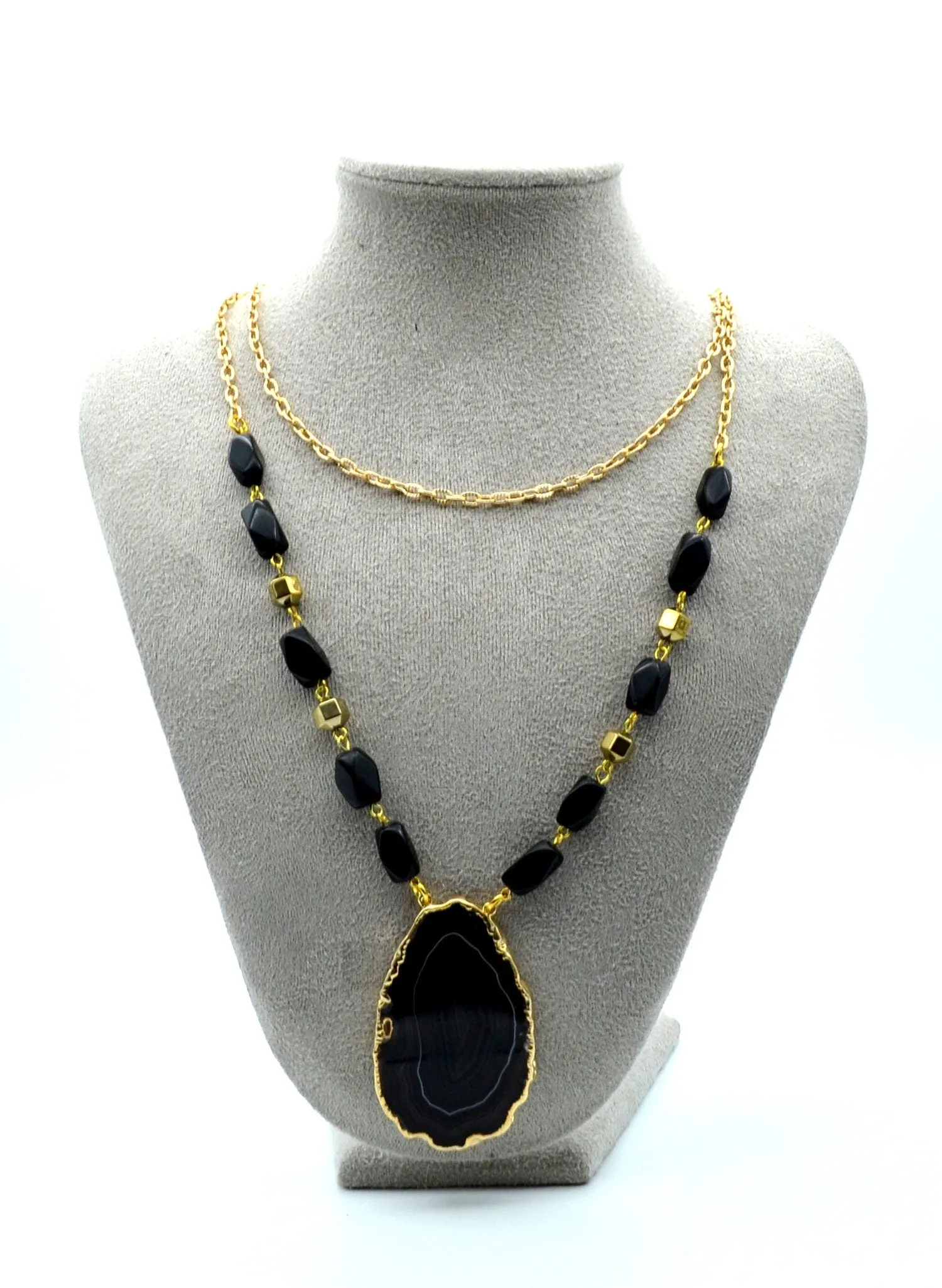 Midnight Geode Beauty 2 Strand Necklace