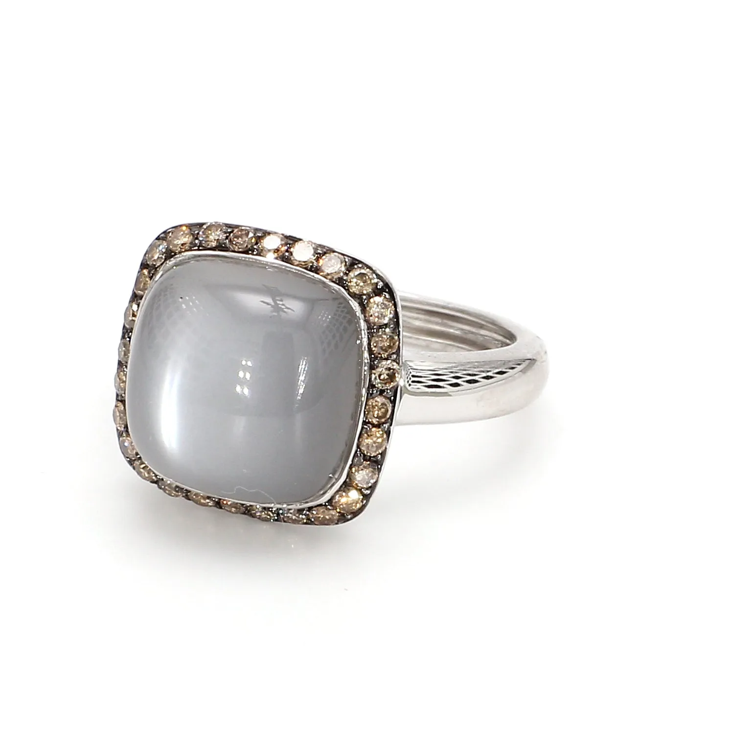 Moonstone & Diamond Halo Fashion Ring