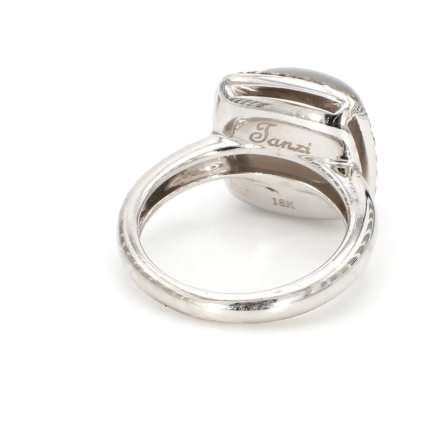 Moonstone & Diamond Halo Fashion Ring