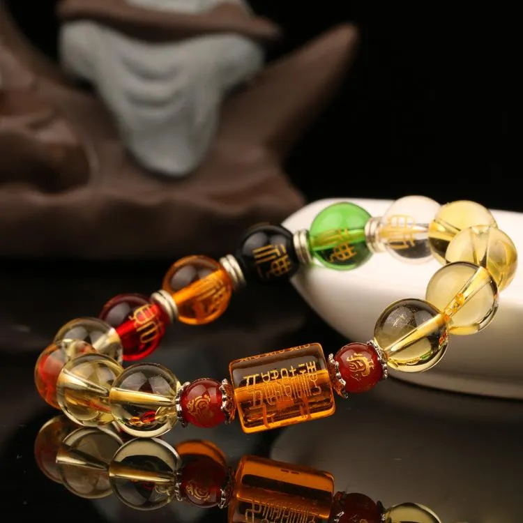 Natural Citrine Five Element God Of Wealth Bracelet