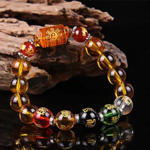 Natural Citrine Five Element God Of Wealth Bracelet