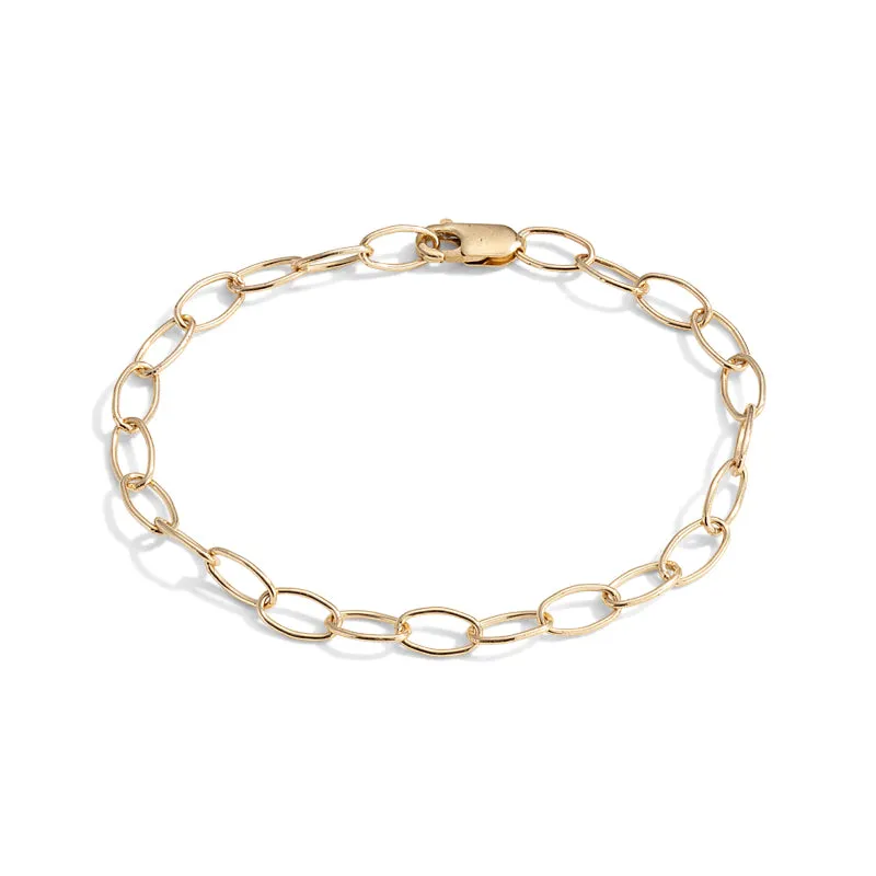Oval Link Bracelet, 9kt Yellow Gold