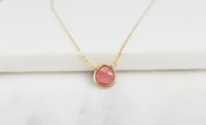 Rhodochrosite Heart Pendant Necklace