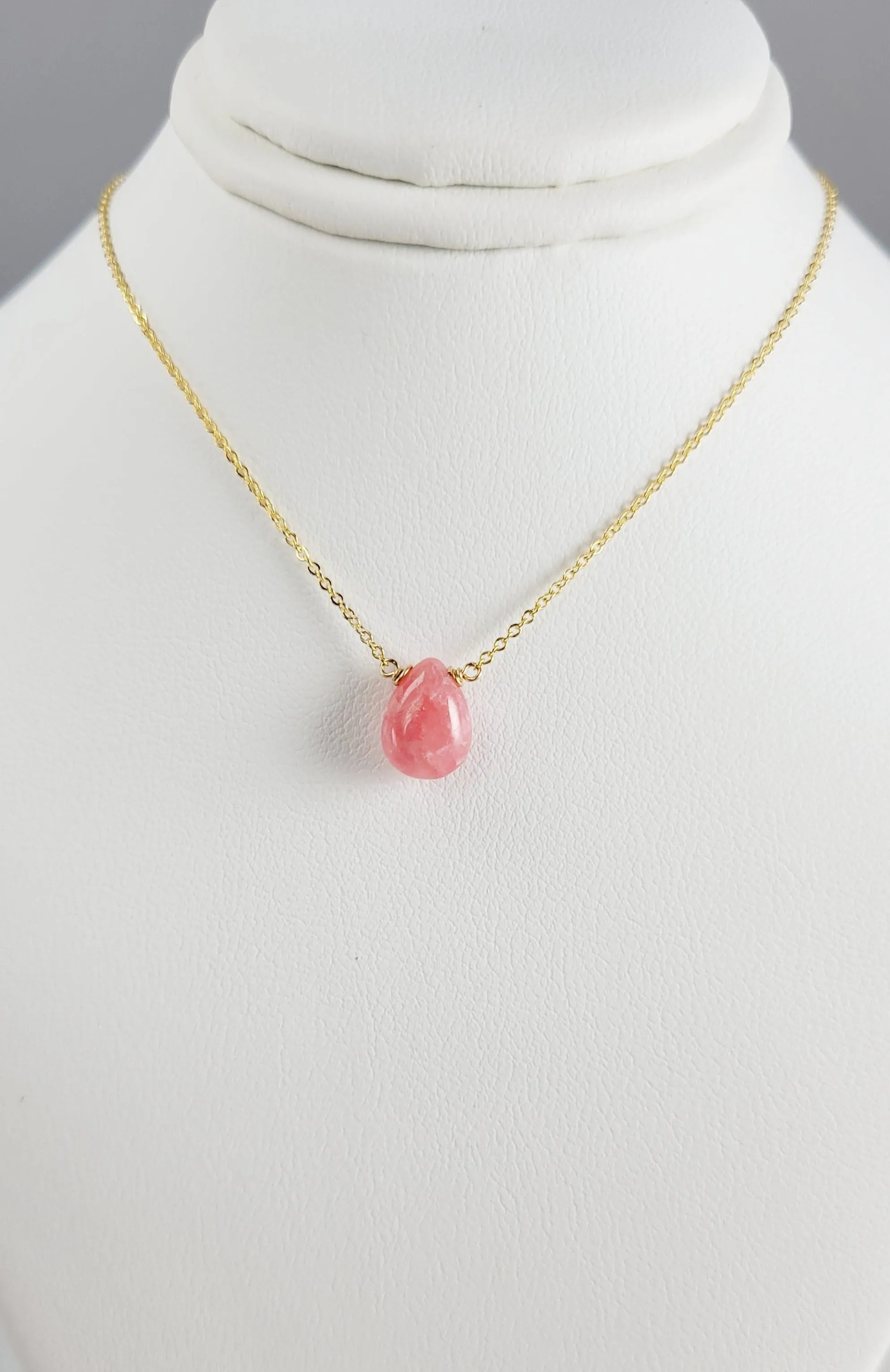 Rhodochrosite Pear Necklace