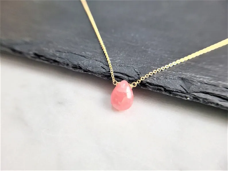 Rhodochrosite Pear Necklace
