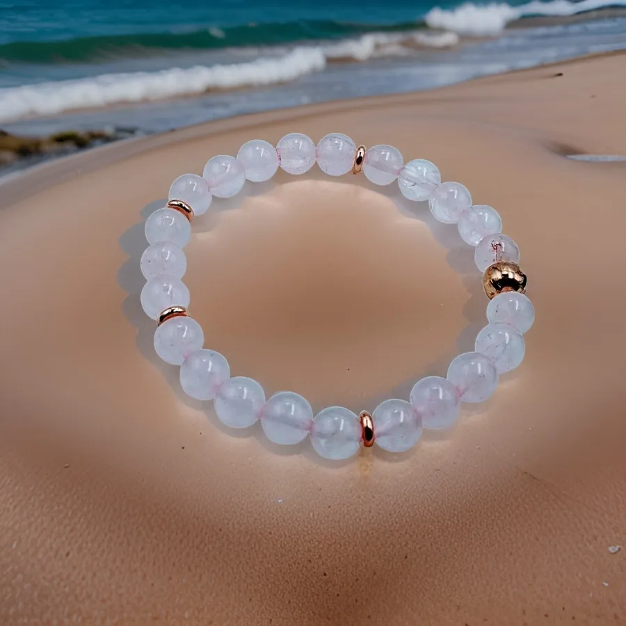 Rose quartz, Size 7.5  Bracelet.
