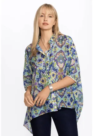 Silk Multicolor Kaleidoscope Blouse