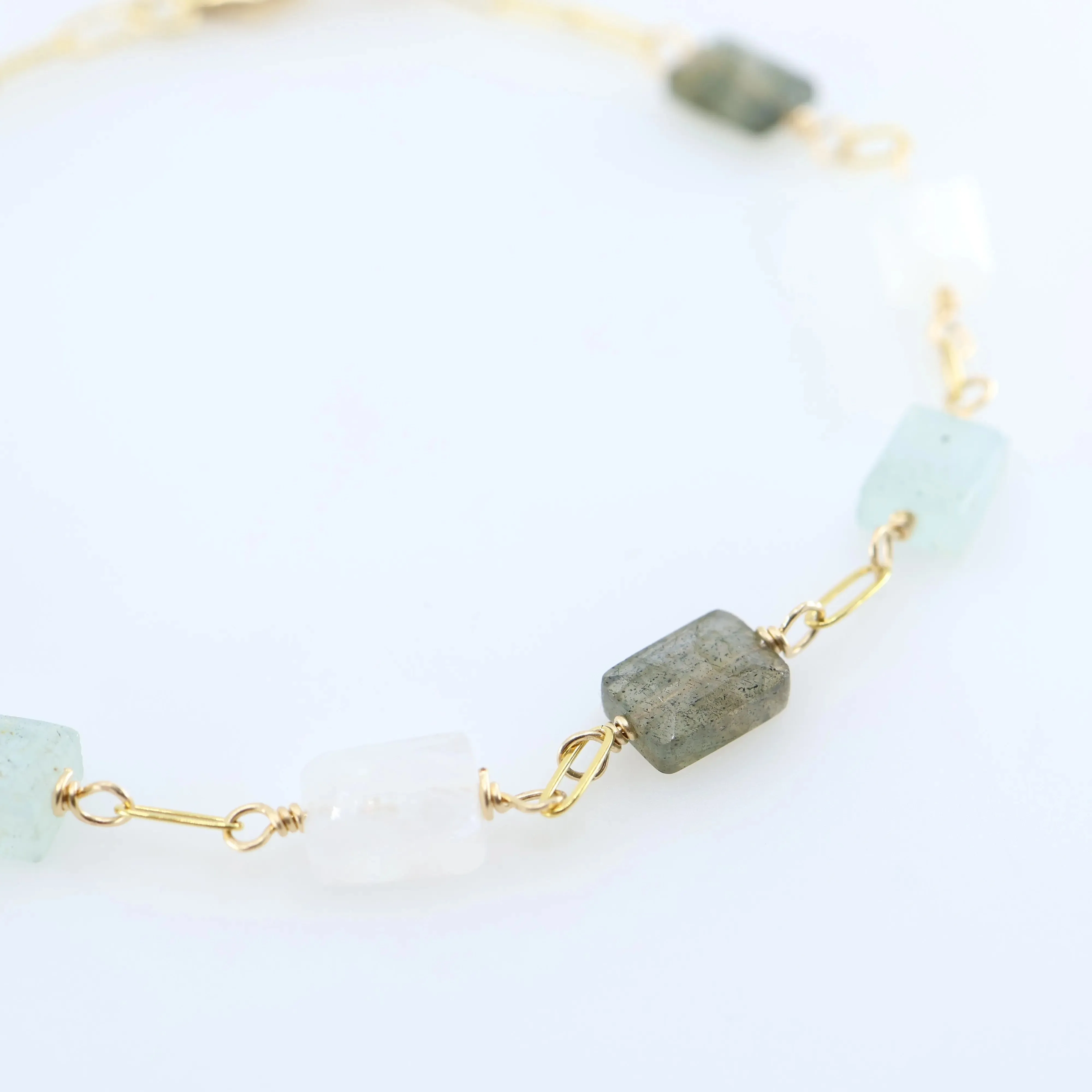Small Rectangle Cut Mixed Gemstone Bracelet