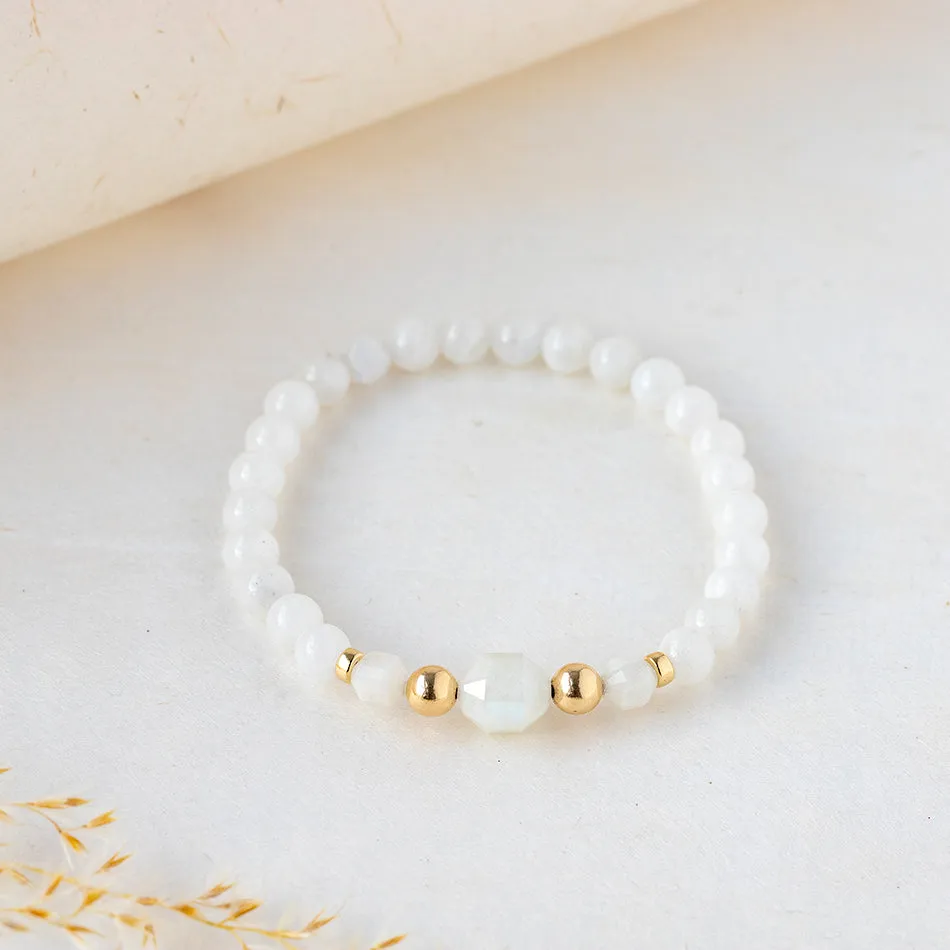 Spectral Harmony Rainbow Moonstone Bracelet 6mm